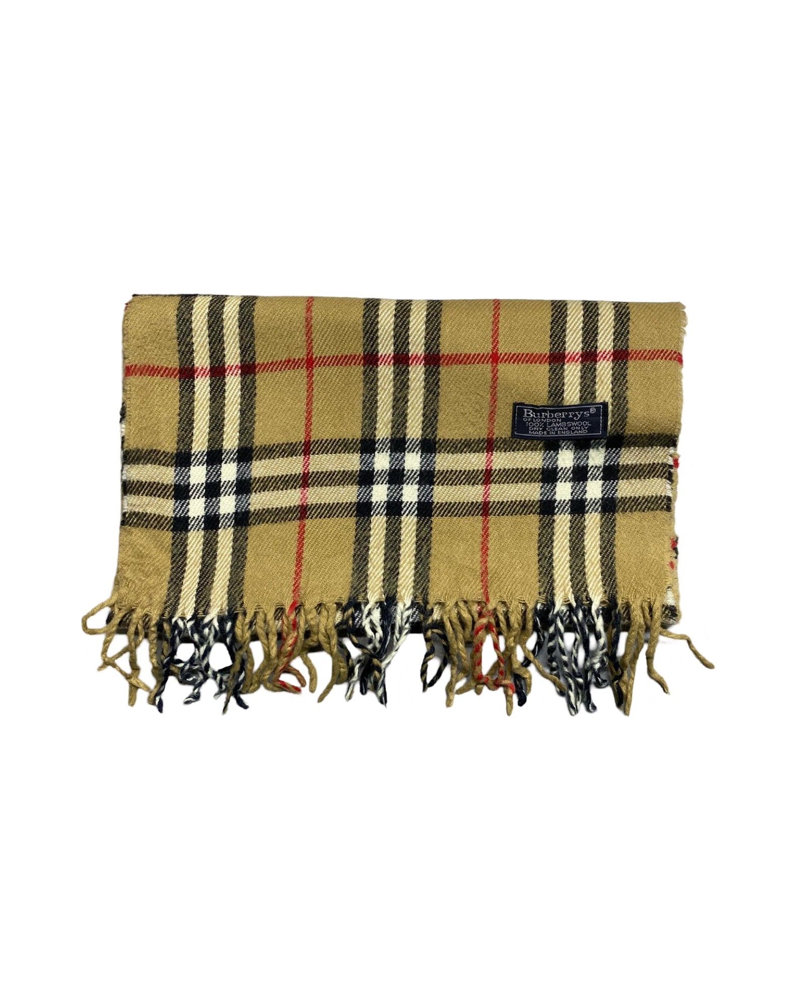 Burberry Vintage Nova Check Wool Scarf | Classic Beige Check | 100% Lambswool (0168)