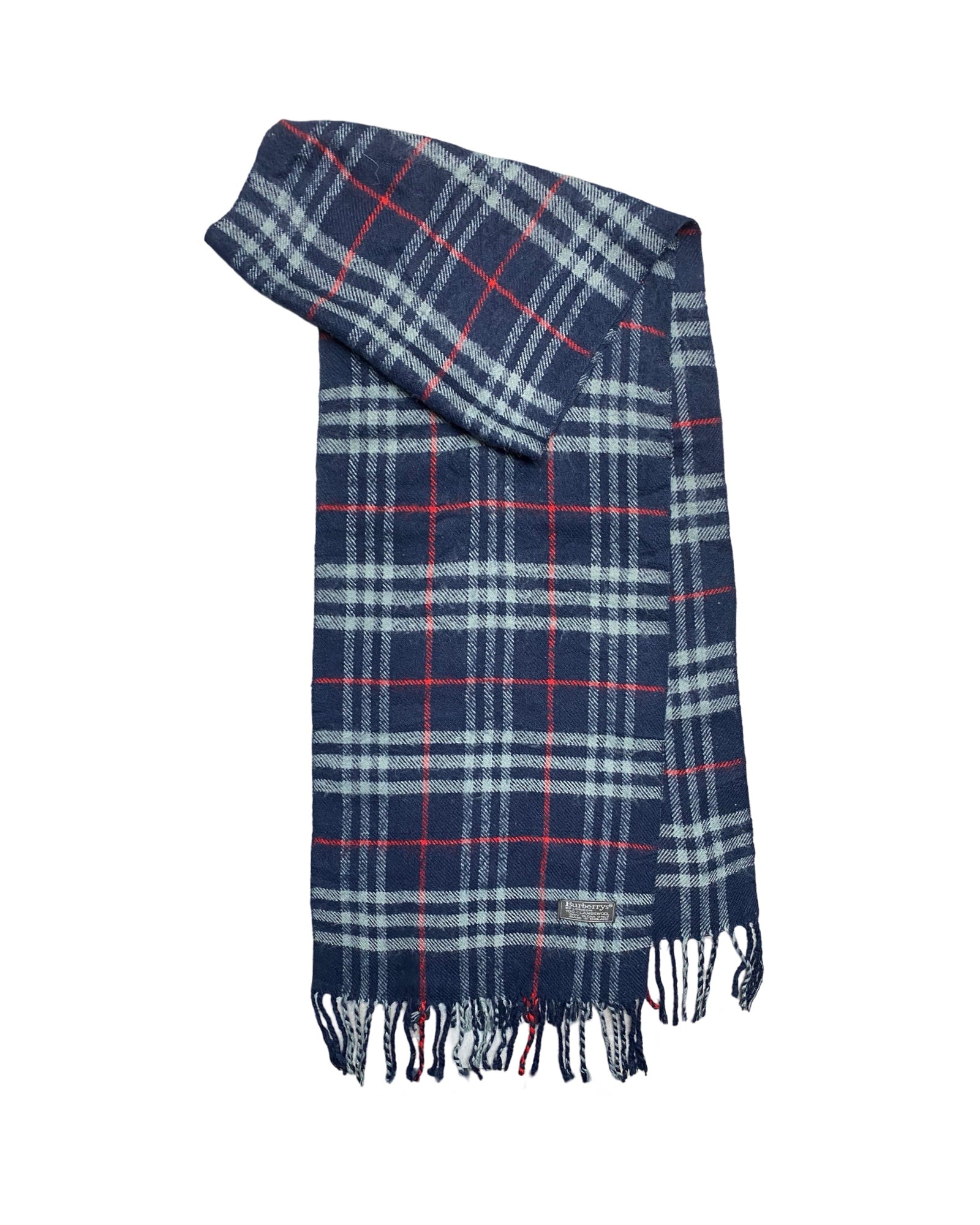 Burberry Vintage Check Wool Scarf | Navy Check | 100% Lambswool (0170)