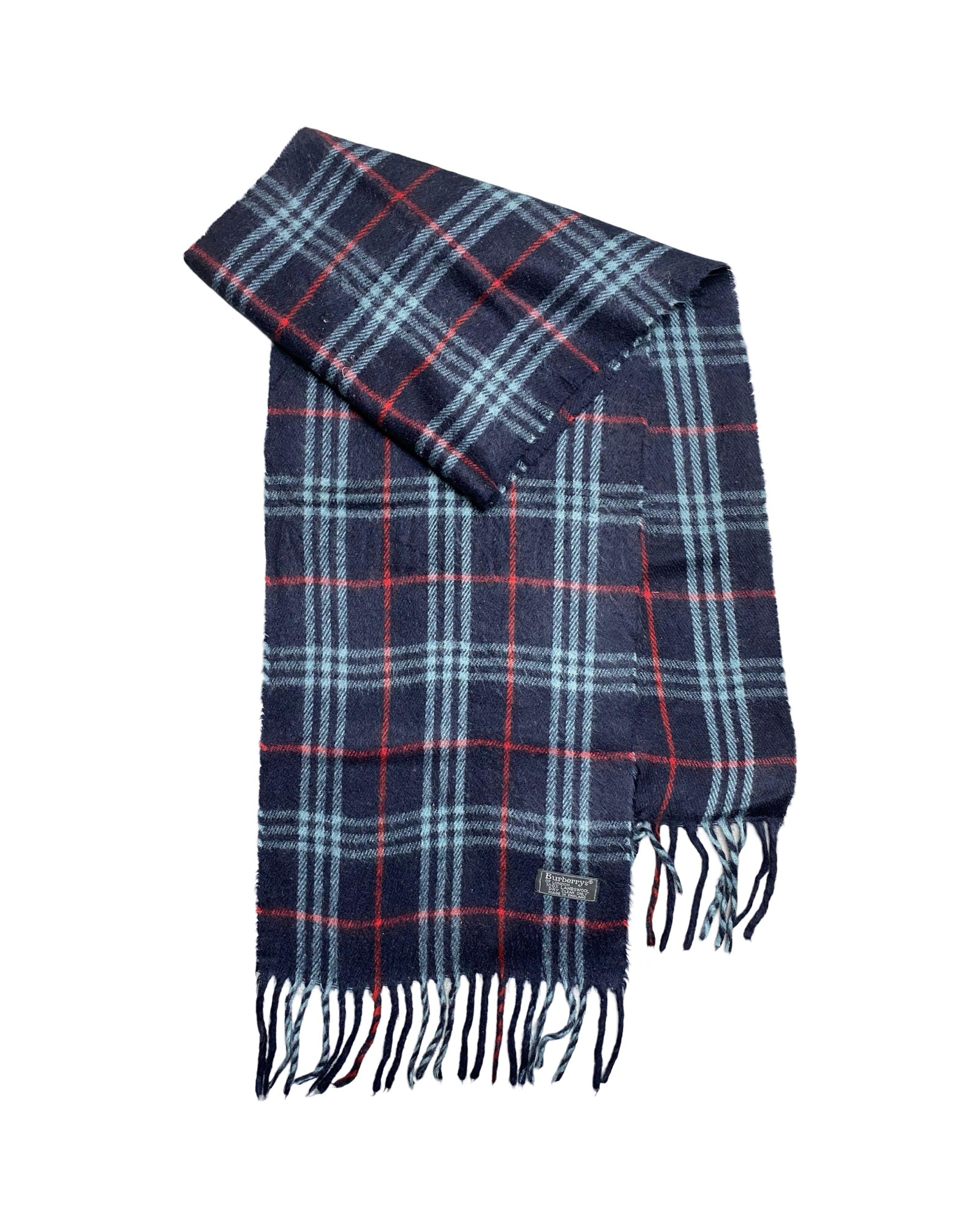 Burberry Vintage Check Wool Scarf | Navy Check | 100% Lambswool (0189)