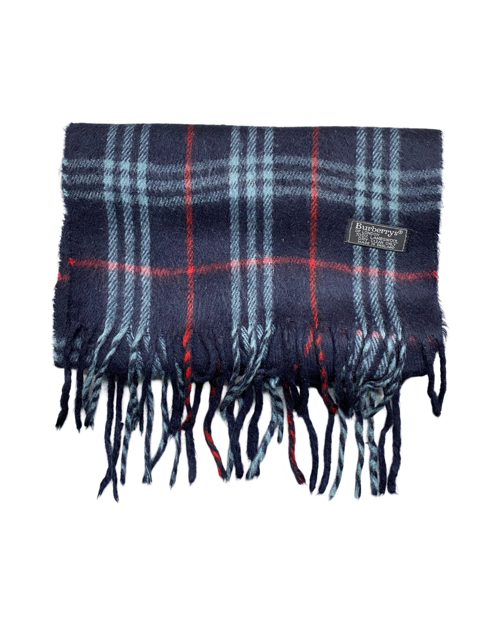 Burberry Vintage Check Wool Scarf | Navy Check | 100% Lambswool (0189)