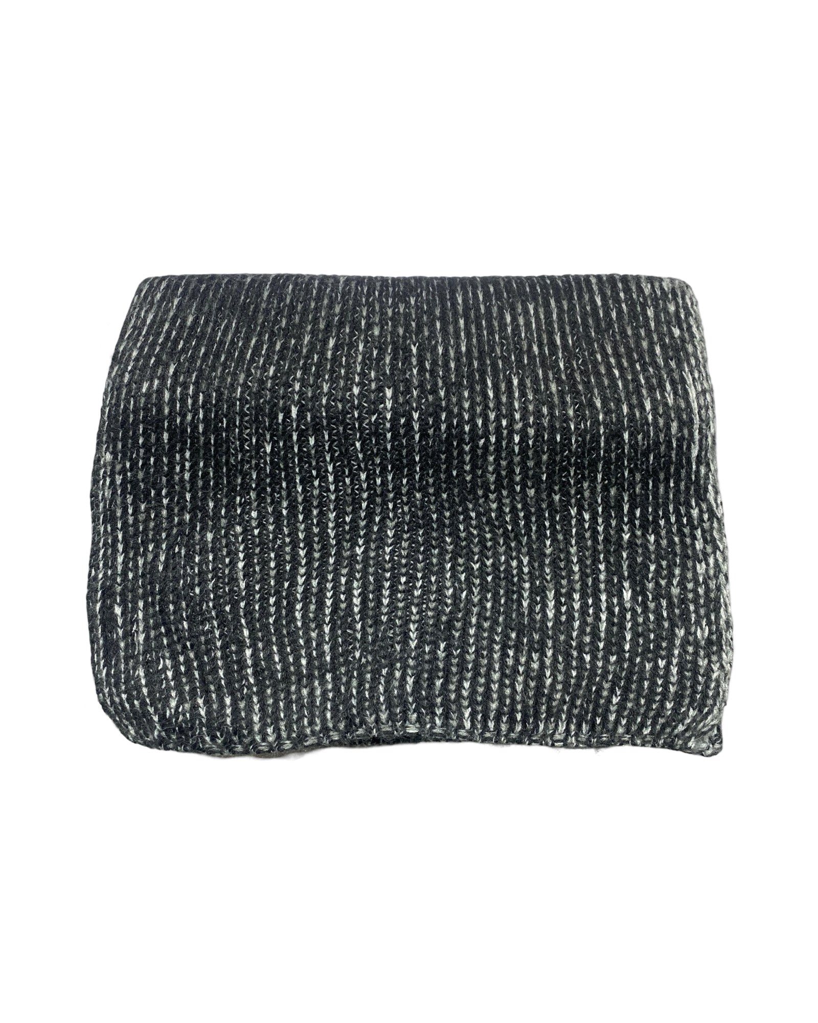 Vintage Textured Knit Scarf | Monochrome Pattern | 00219