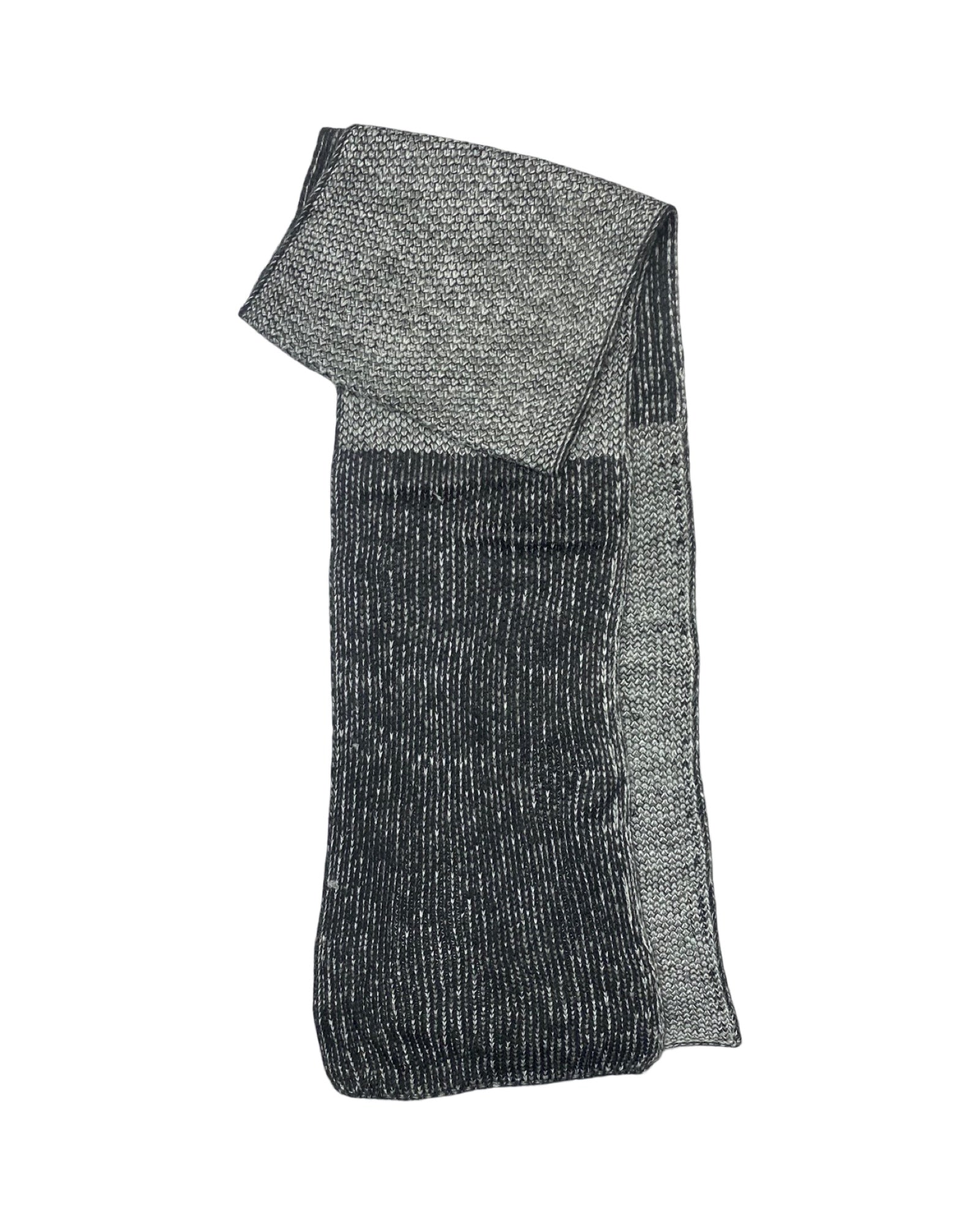 Vintage Textured Knit Scarf | Monochrome Pattern | 00219