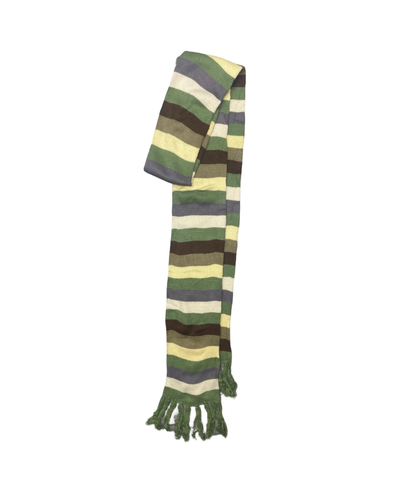 Quiet Luxury Striped Knit Scarf | Earthy Tones | 00229