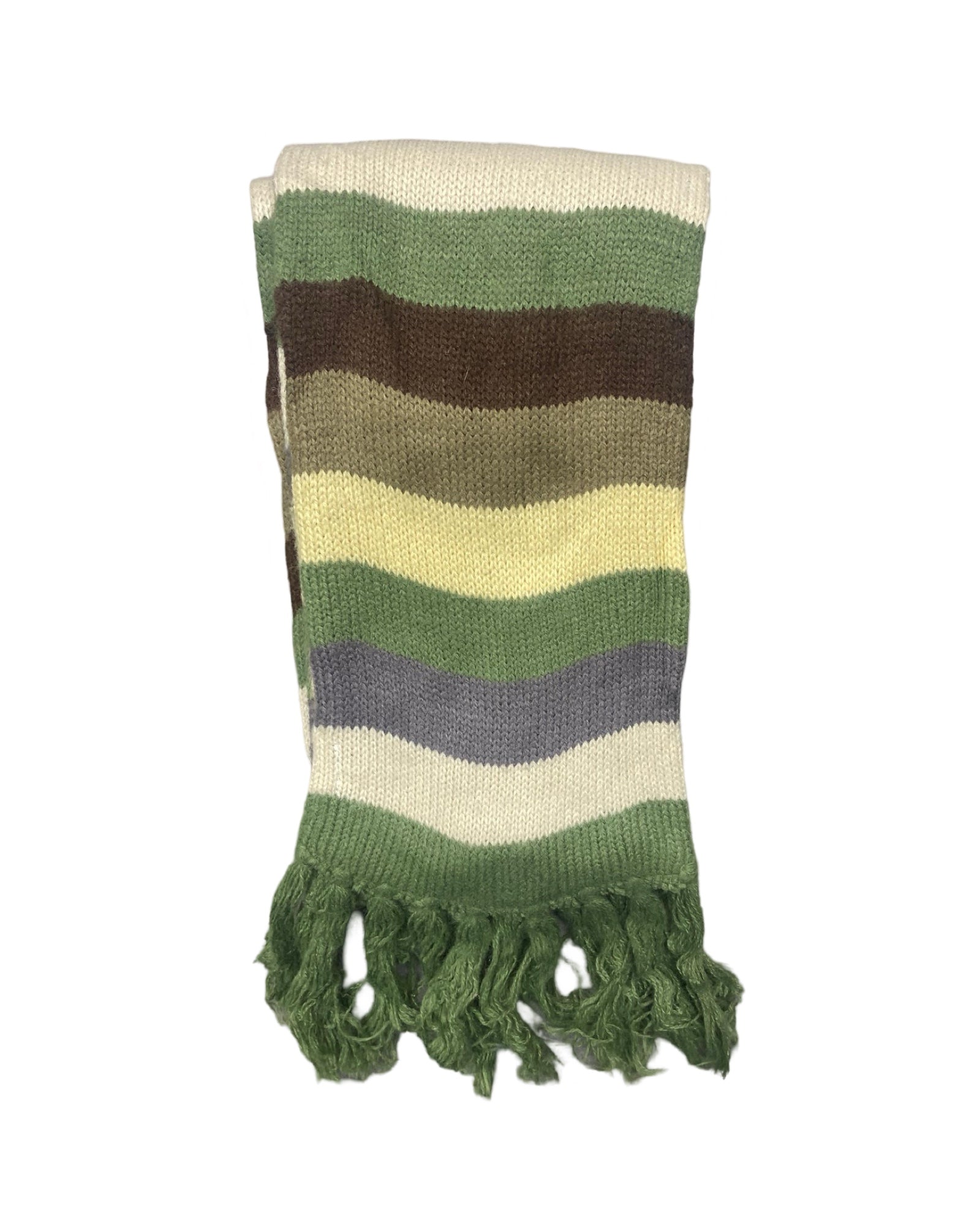 Quiet Luxury Striped Knit Scarf | Earthy Tones | 00229
