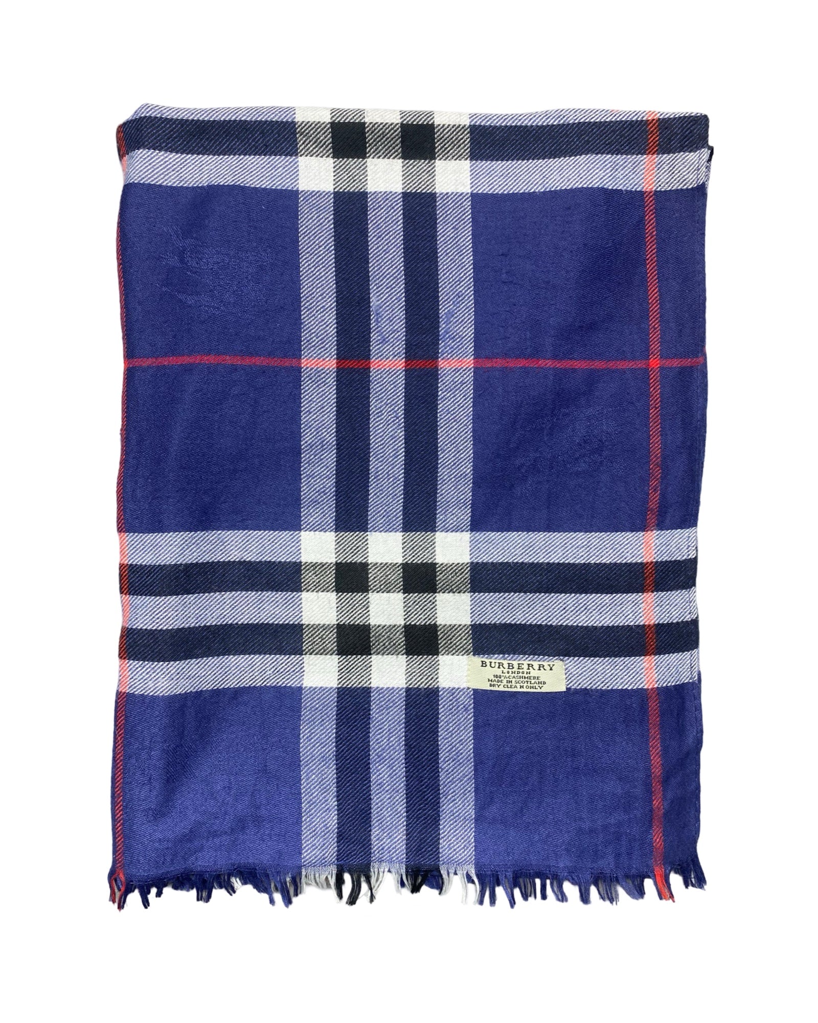 Burberrys Royal Blue Nova Check Wool Shawl | 003