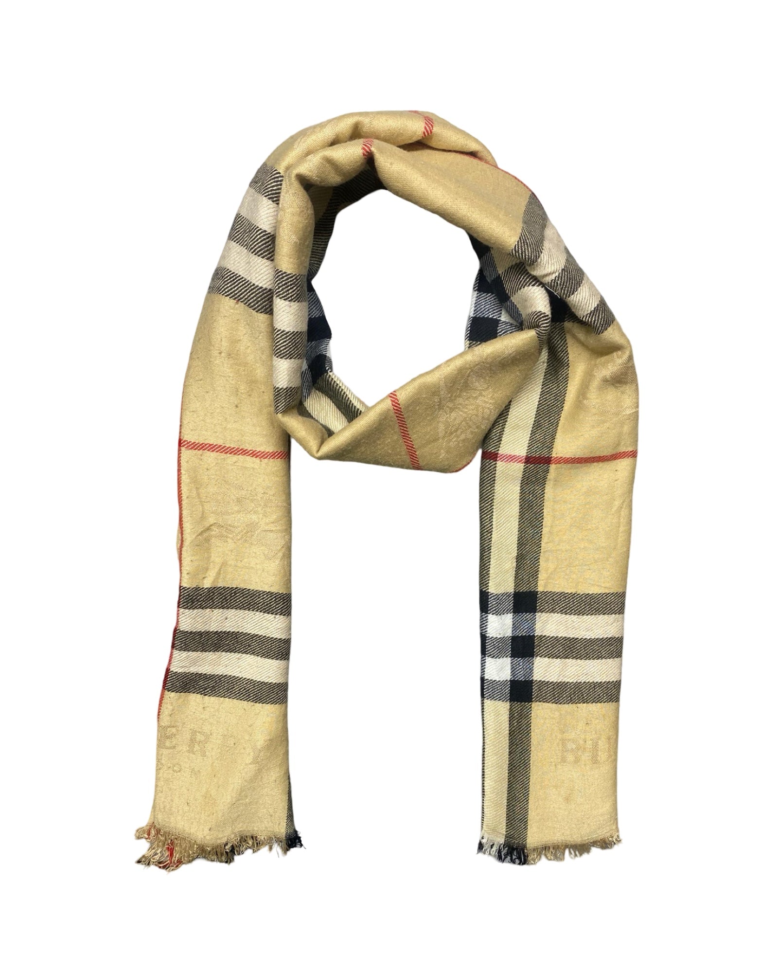 Burberrys Beige Nova Check Shawl | Classic Vintage | 004