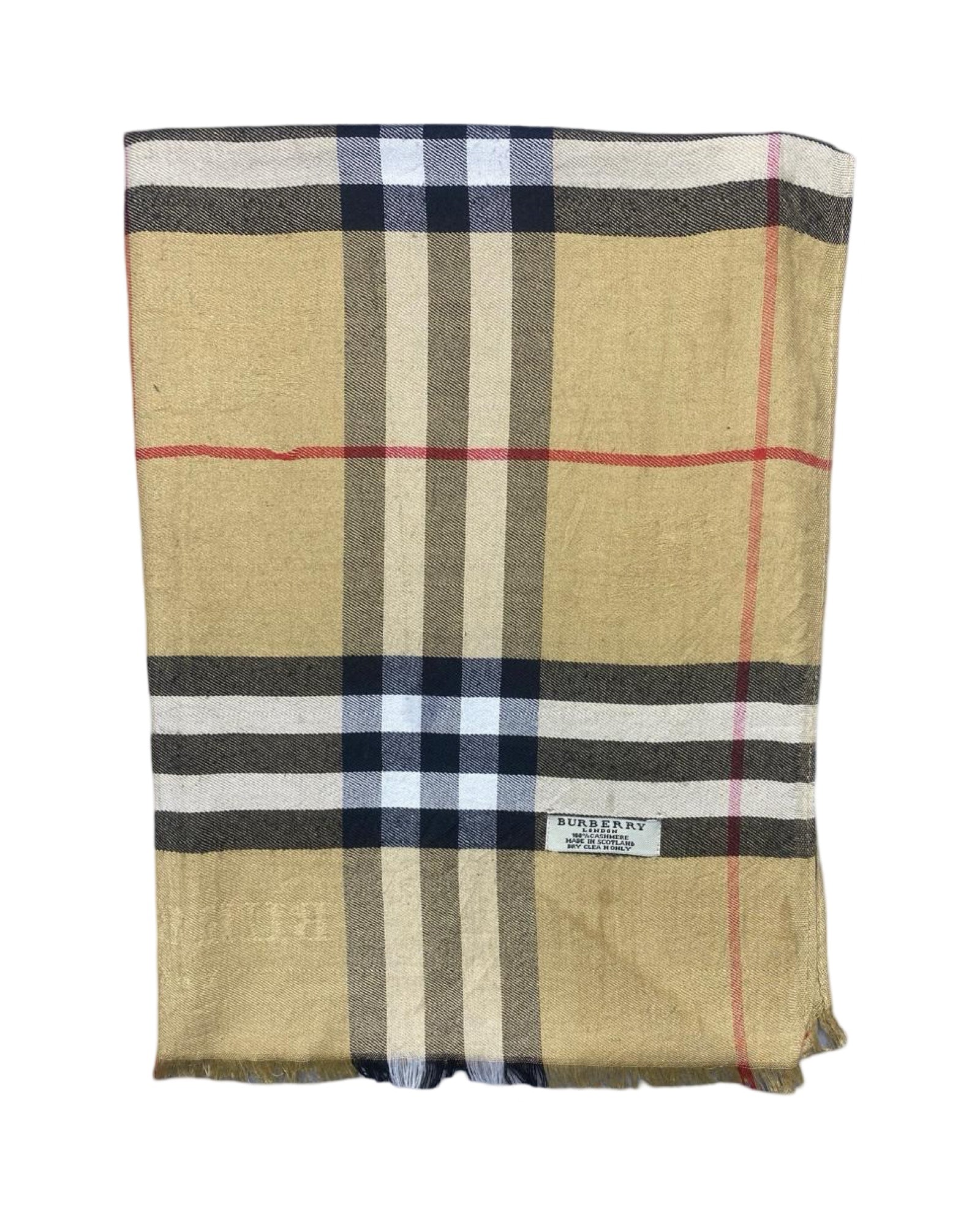 Burberrys Beige Checkered Shawl | Classic Plaid | 006