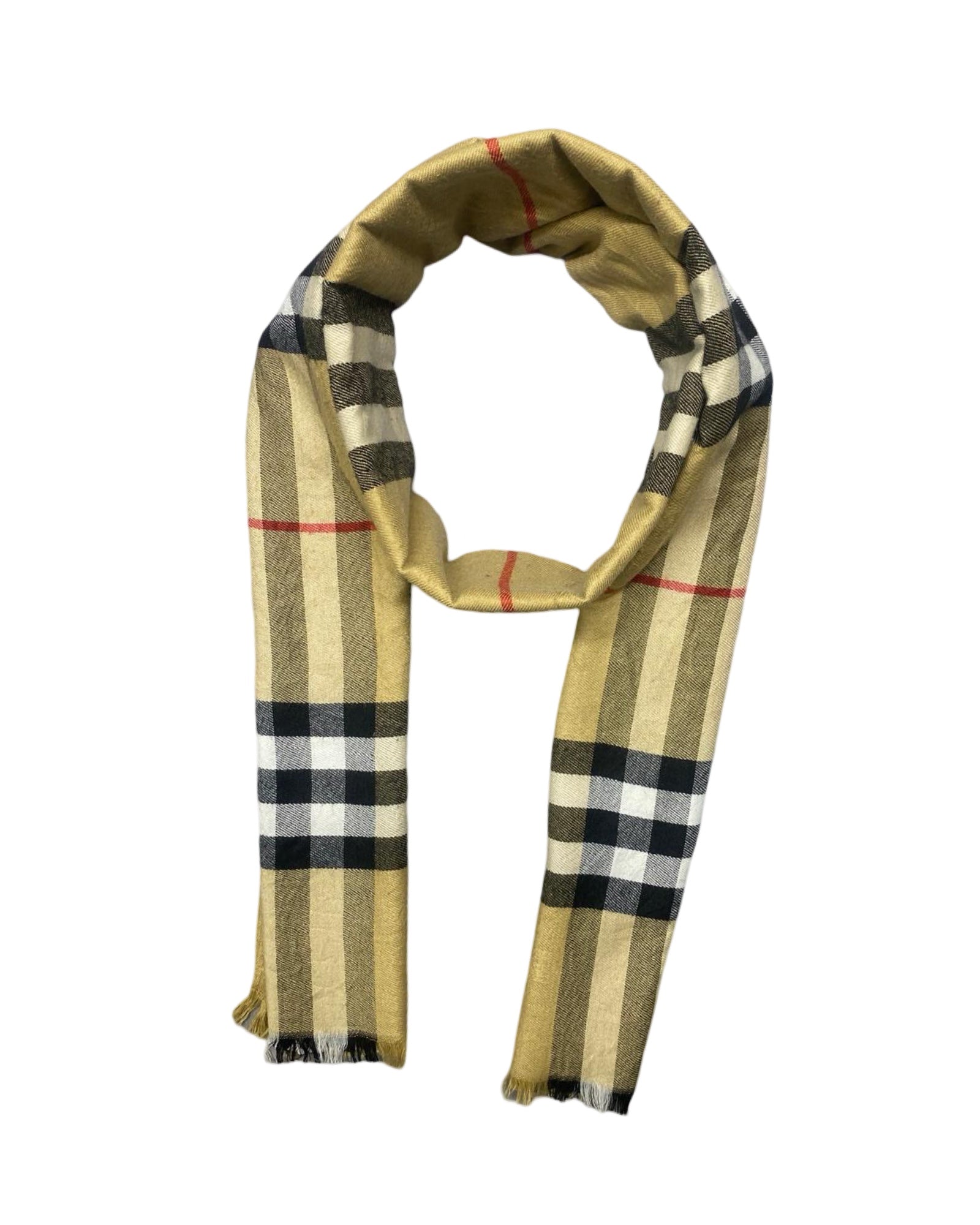 Burberrys Beige Checkered Shawl | Classic Plaid | 006