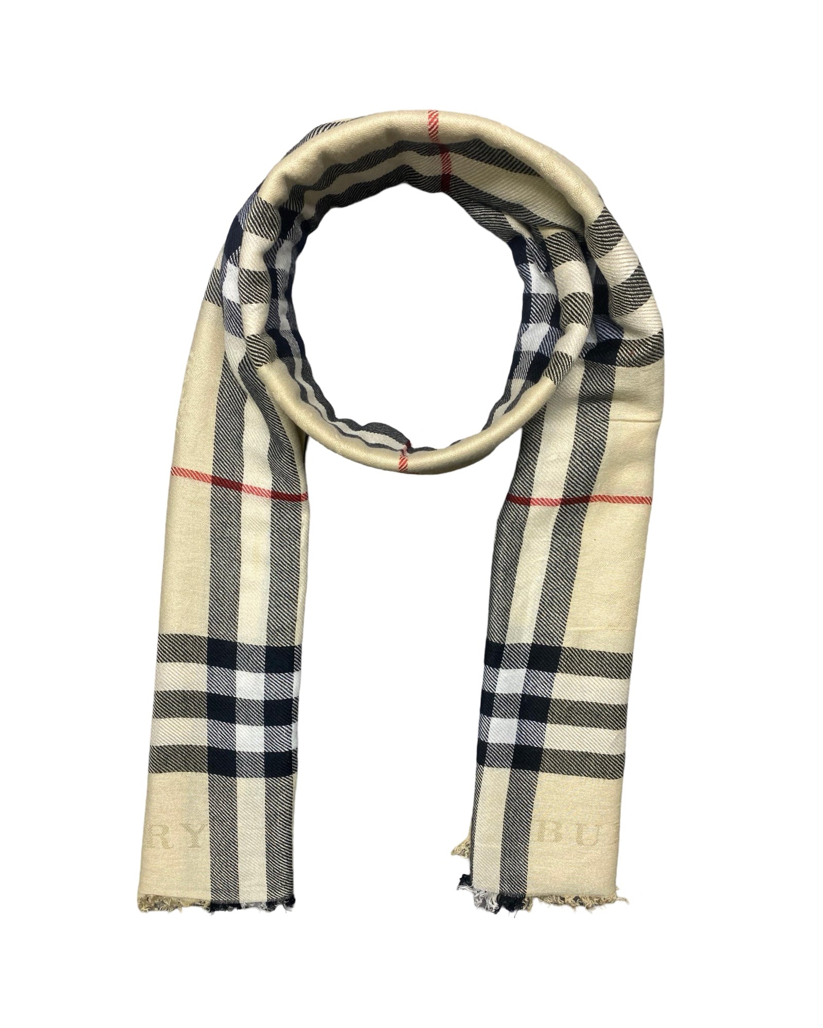 Burberrys Beige Nova Check Classic Wool Shawl | 0018