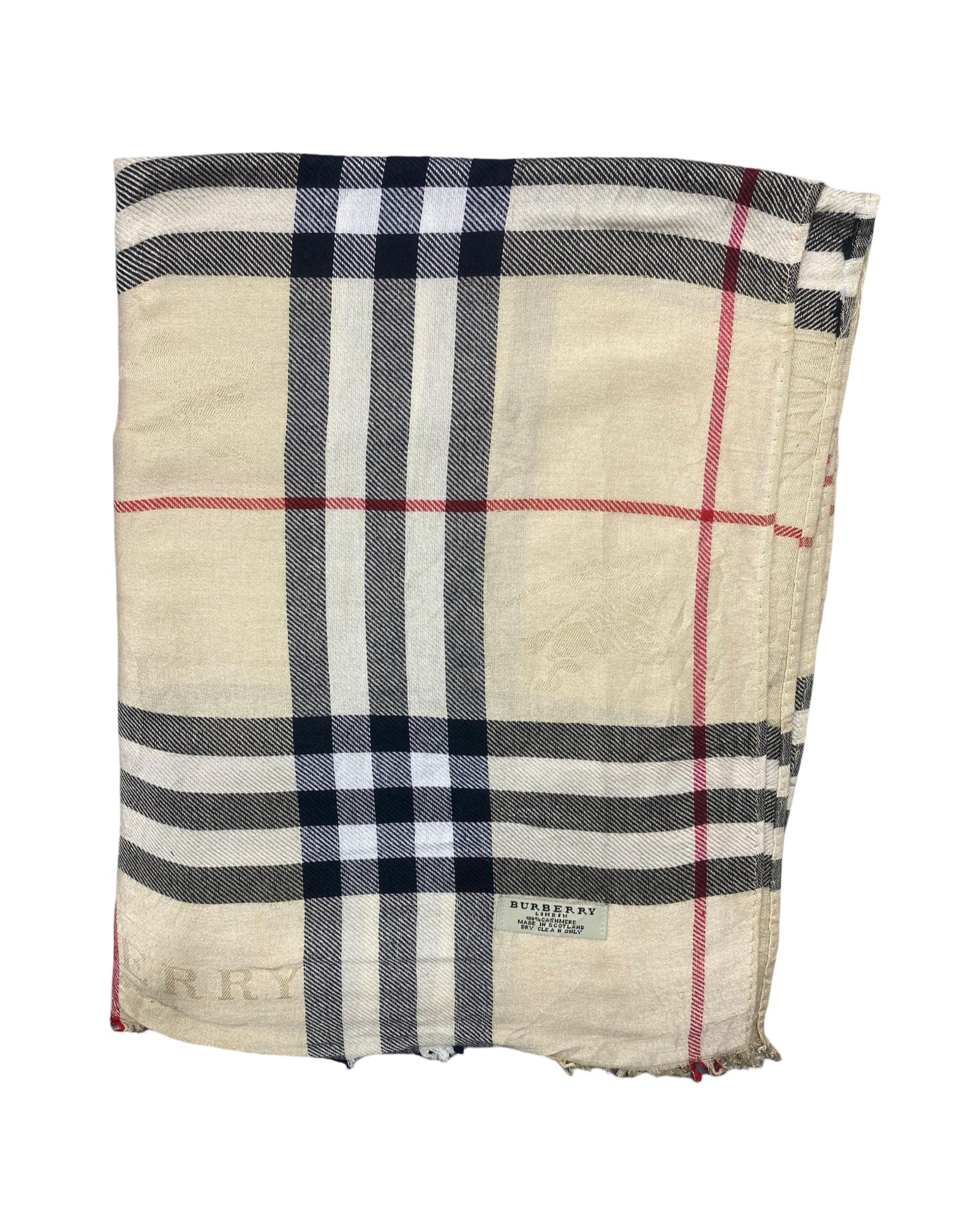 Burberrys Beige Nova Check Classic Wool Shawl | 0018