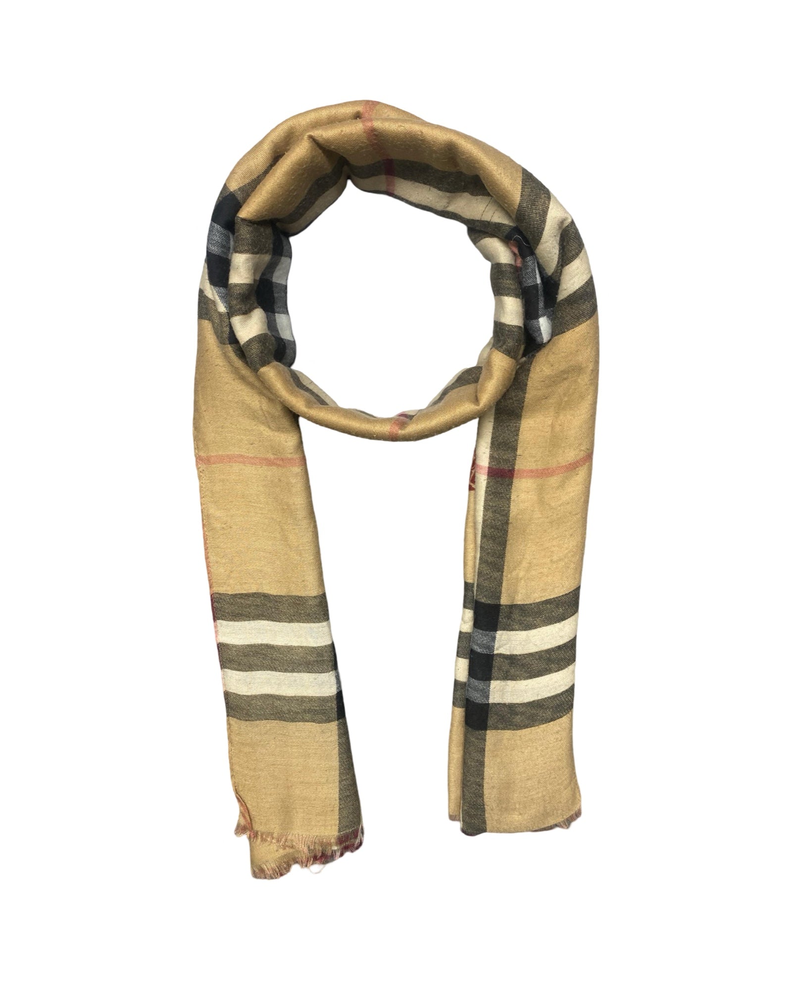Burberrys Beige Nova Check Classic Wool Shawl | 0022