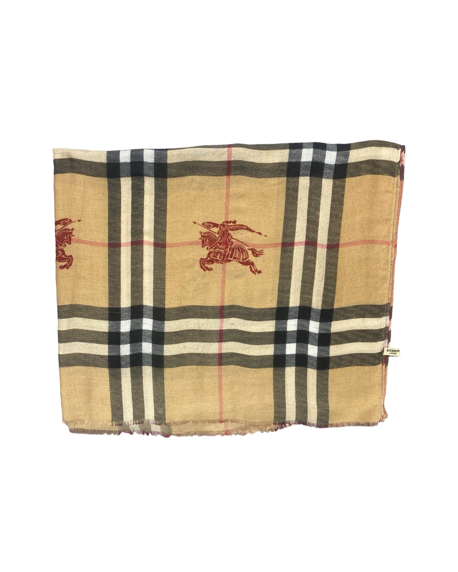 Burberrys Beige Nova Check Classic Wool Shawl | 0022