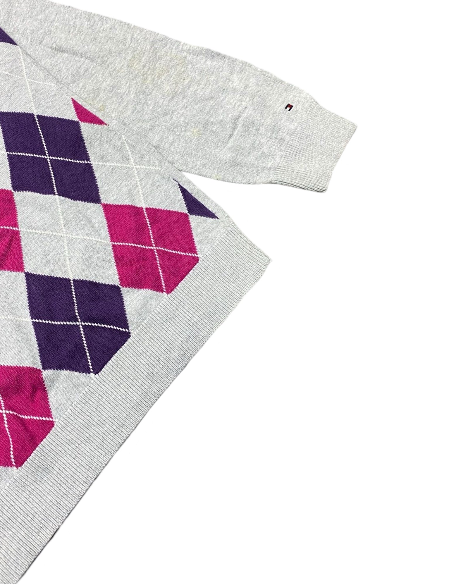 Tommy Hilfiger Argyle V-Neck Sweater | Size Small