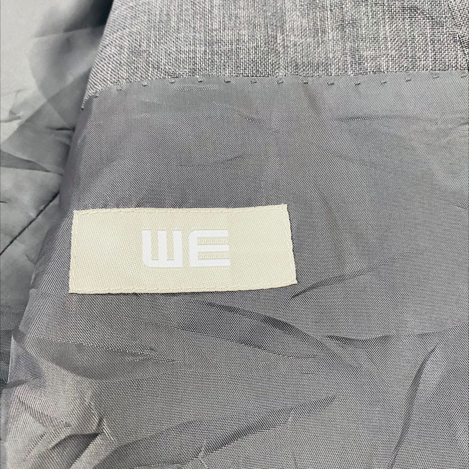 We - Grey self textured Blazer 100% Linen [Chest 22.5”]