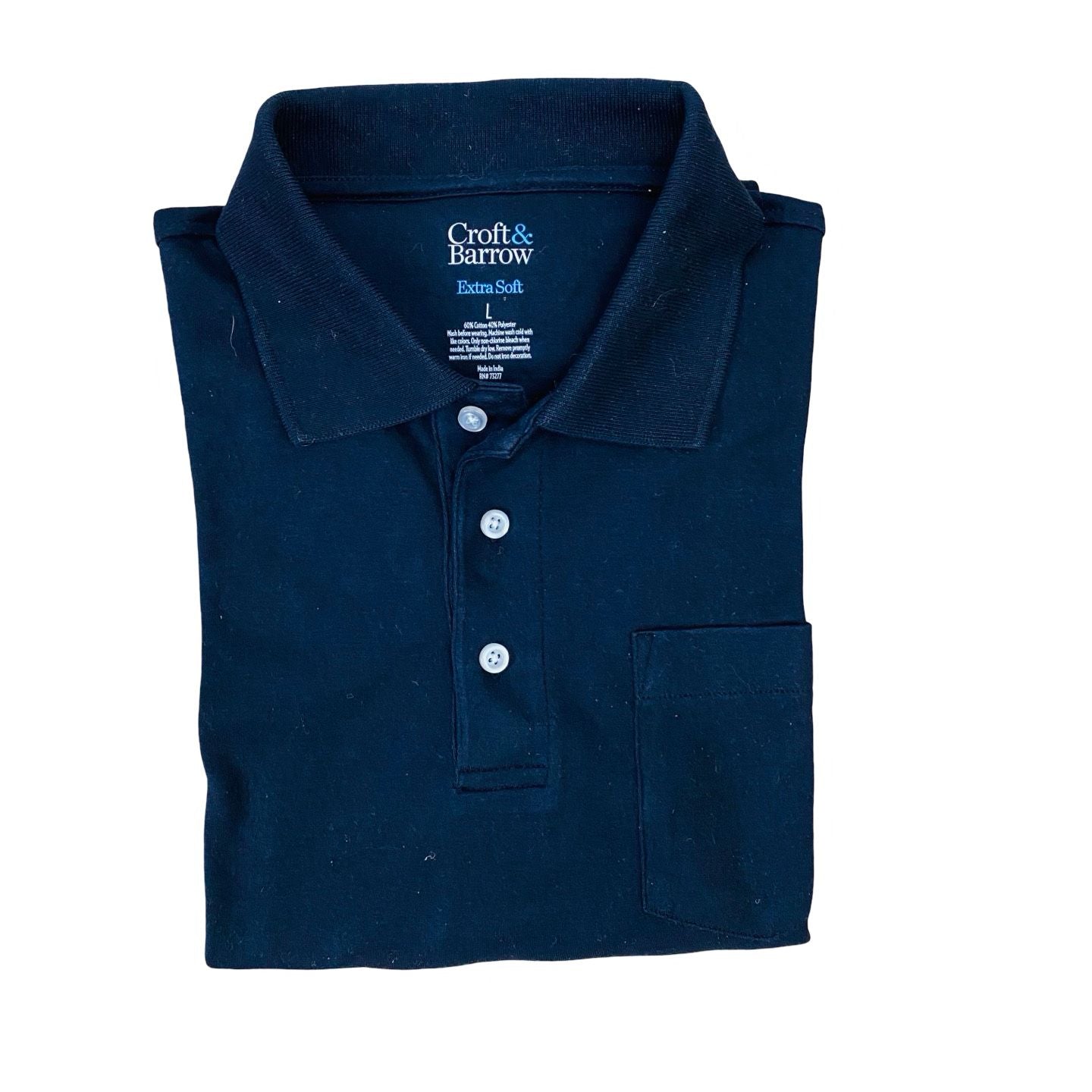 Croft & barrow - Black Winter Polo - Large [Chest 23.5”]