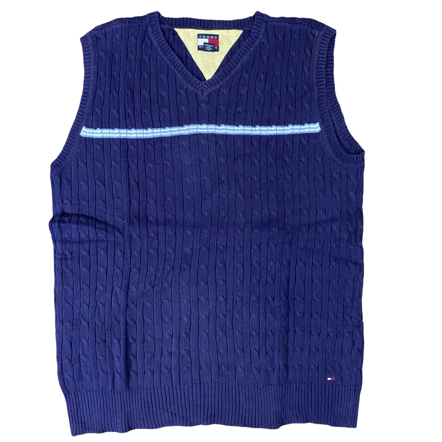 Tommy Hilfiger Navy Cable Knit Sleeveless Sweater Vest | Small