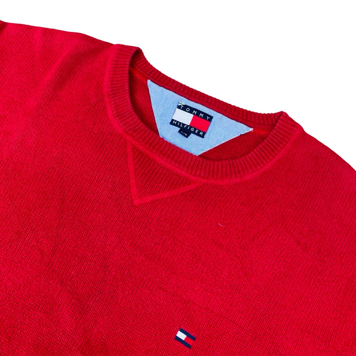 Tommy Hilfiger Red Crewneck Sweater | Large
