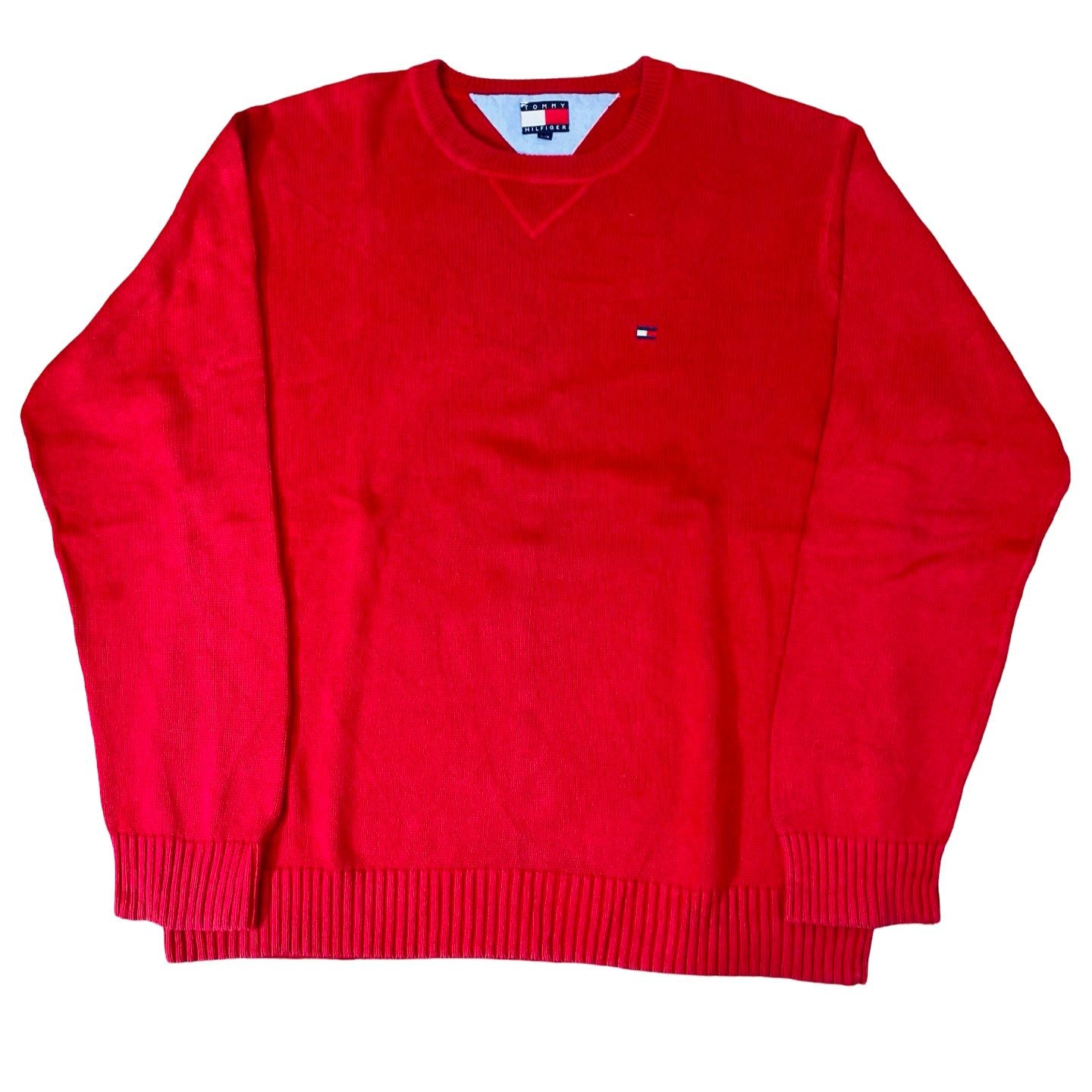 Tommy Hilfiger Red Crewneck Sweater | Large