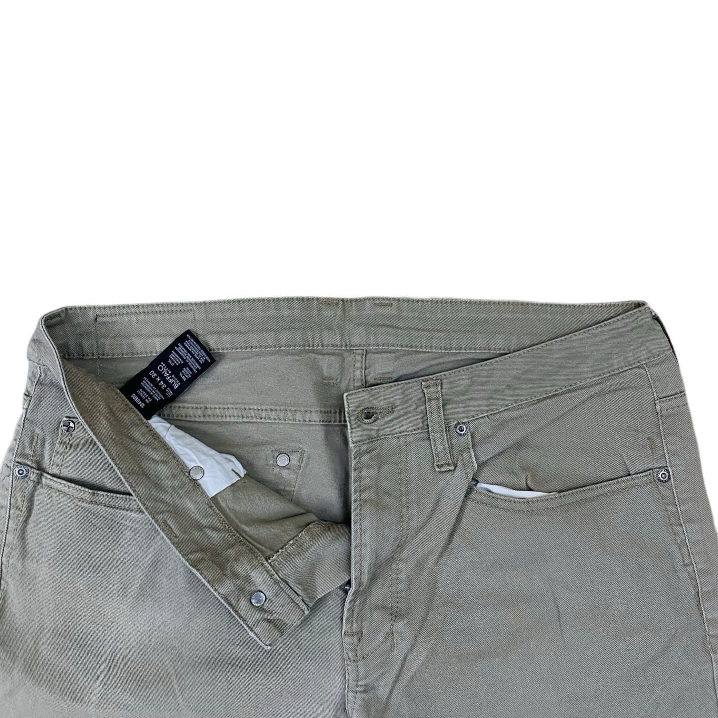 Buffalo Slim Fit Khaki Denim Jeans | Waist 34 | Stretch Fabric