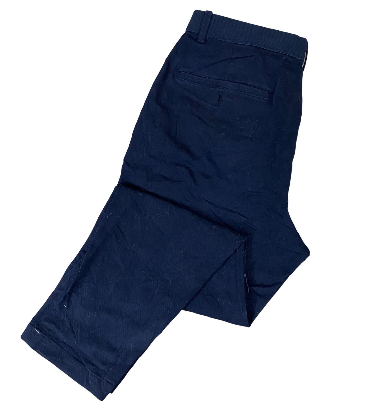 Uniqlo Navy Blue Relaxed Fit Cotton-Linen Trousers | Size 28W x 35.5L