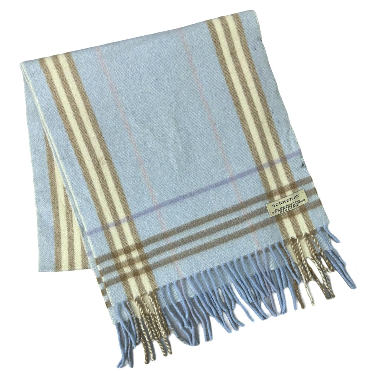 Burberry Sky Blue Nova Check Scarf - Wool/Cashmere Blend (0057)