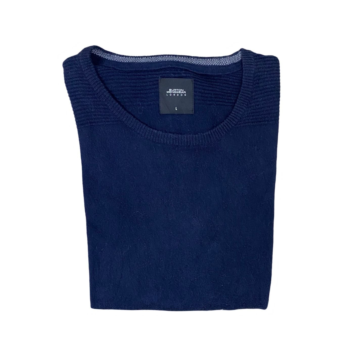 Burton Menswear London Navy Ribbed Sweater | Large