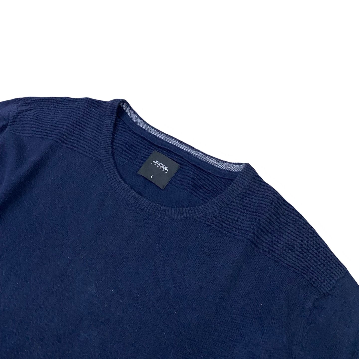 Burton Menswear London Navy Ribbed Sweater | Large