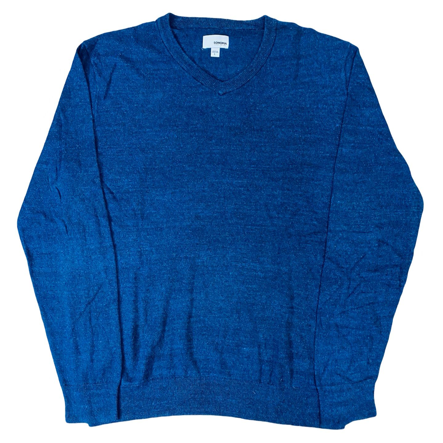 Sonoma Classic Blue V-Neck Sweater | Large