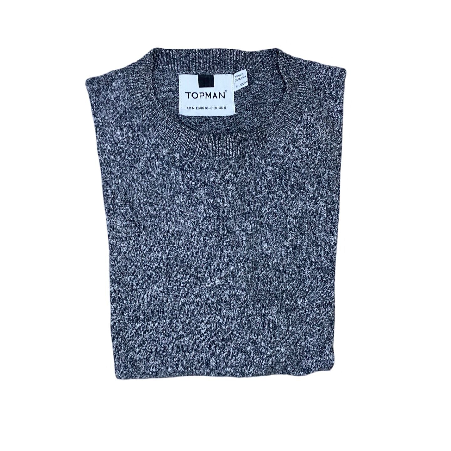 Topman Grey Marled Knit Sweater | Medium