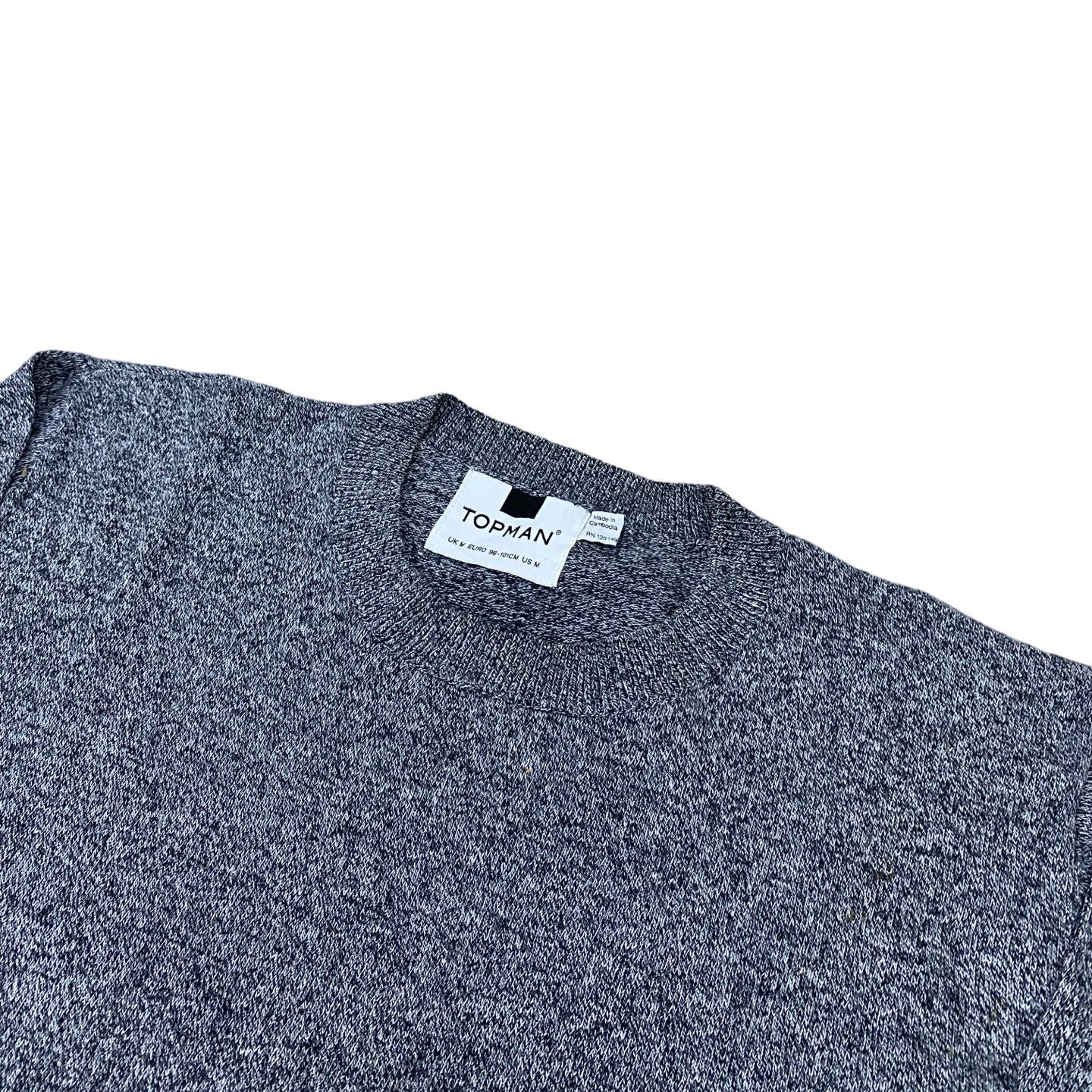 Topman Grey Marled Knit Sweater | Medium