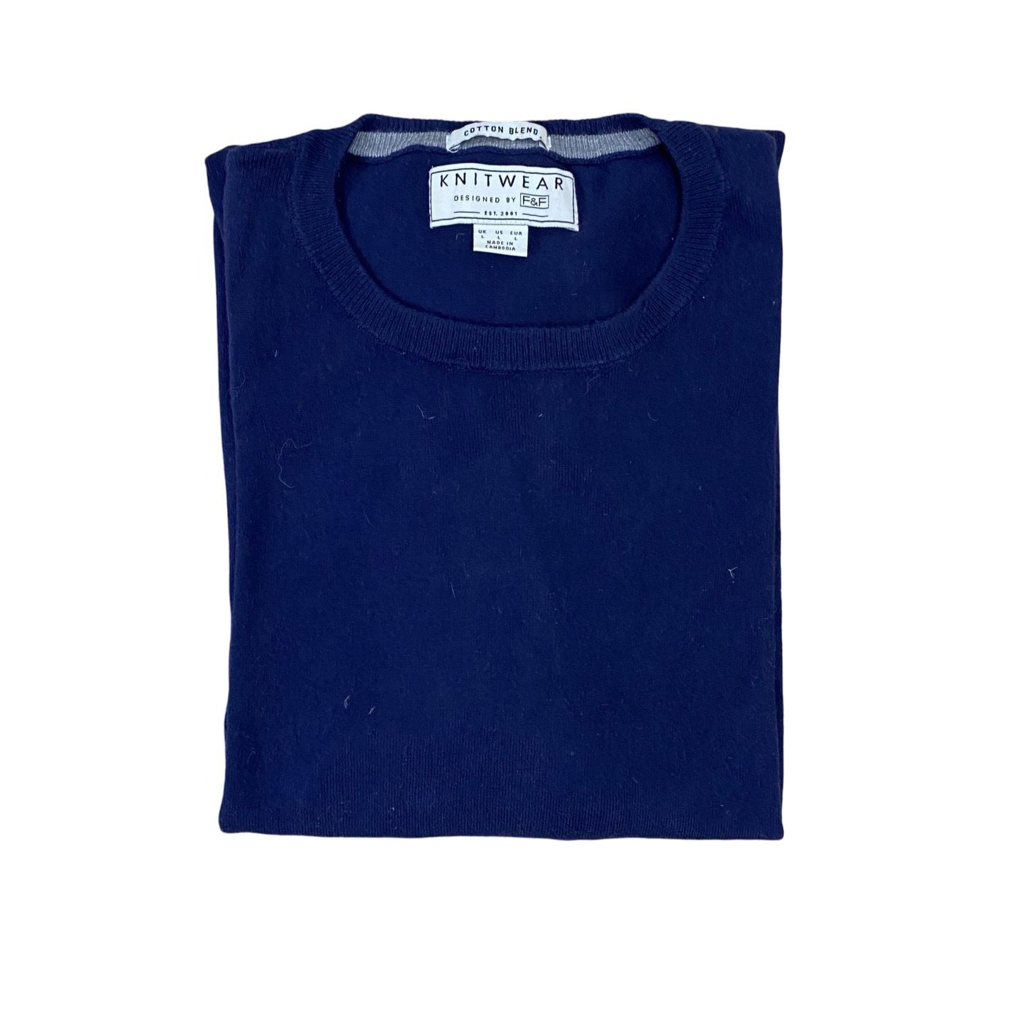 F&F Knitwear Blue Crew Neck Sweater | Large