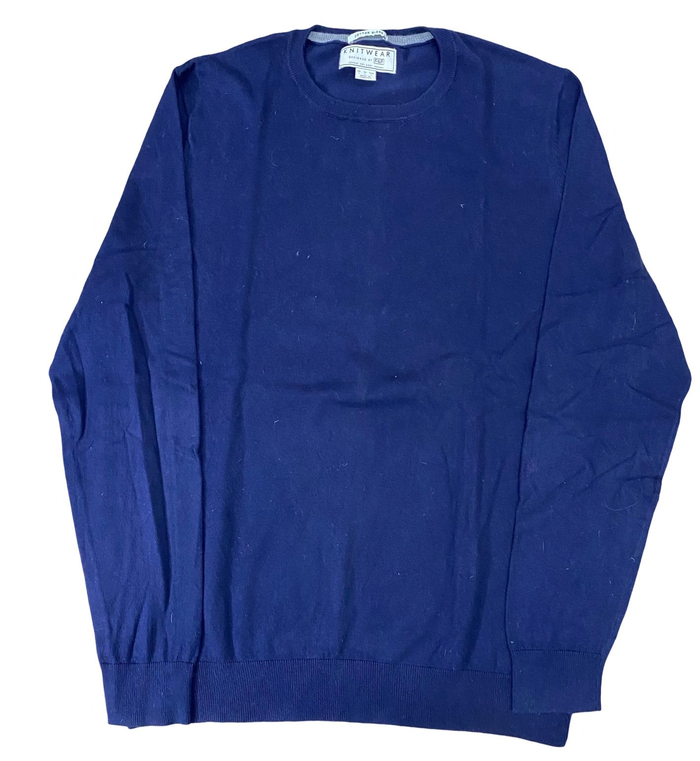 F&F Knitwear Blue Crew Neck Sweater | Large