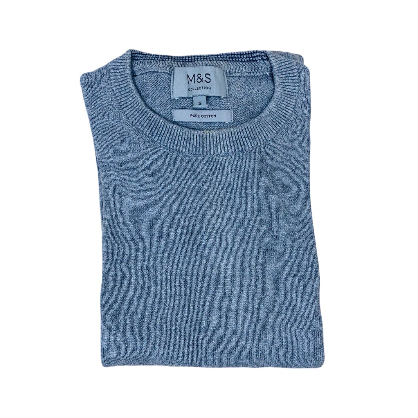 M&S Grey Cotton Sweater | Small