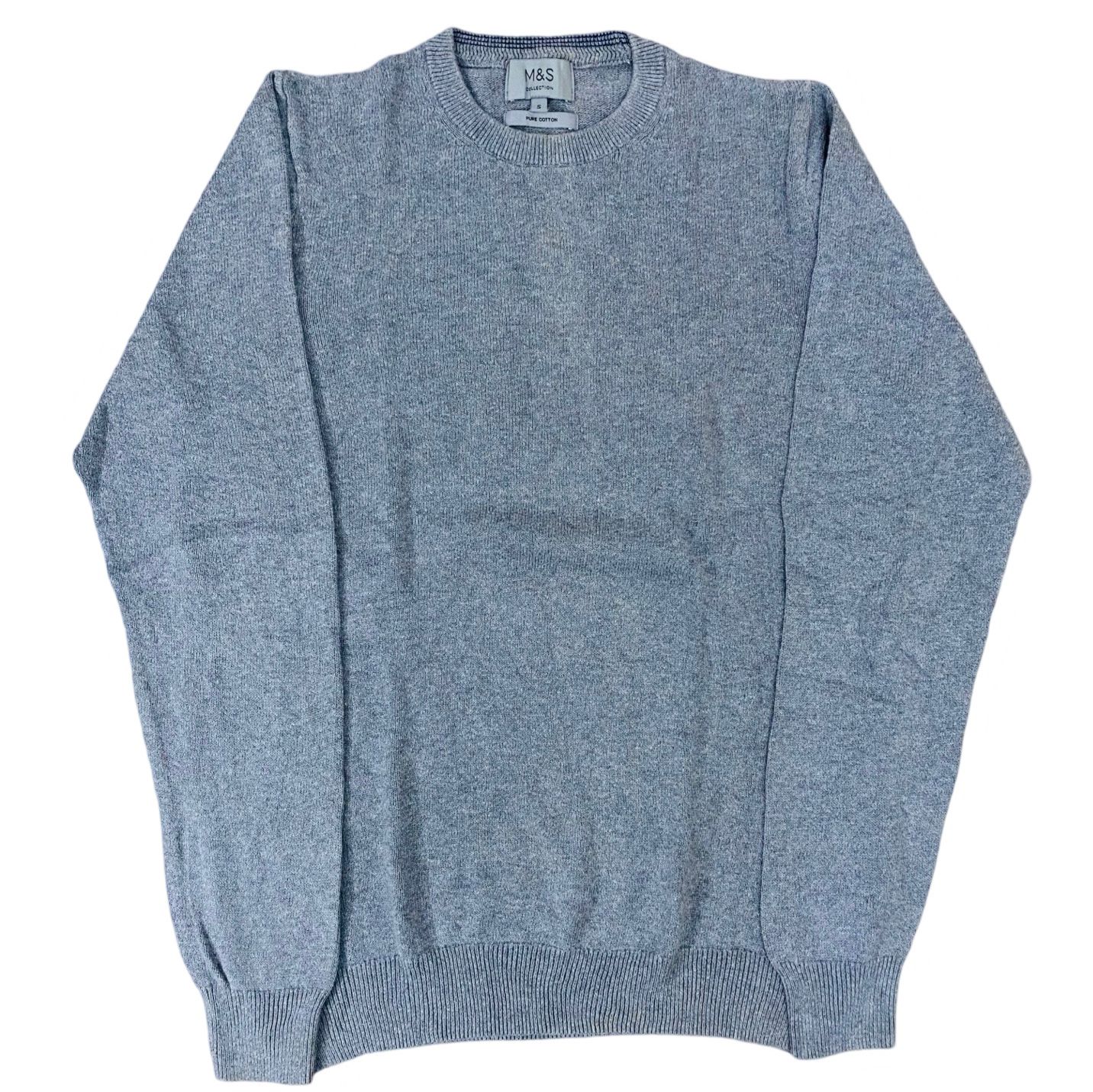 M&S Grey Cotton Sweater | Small
