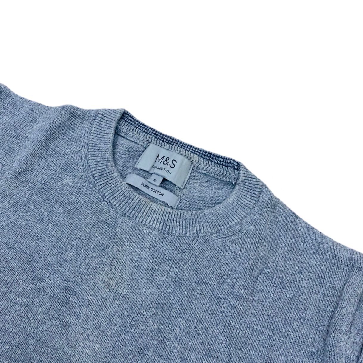 M&S Grey Cotton Sweater | Small