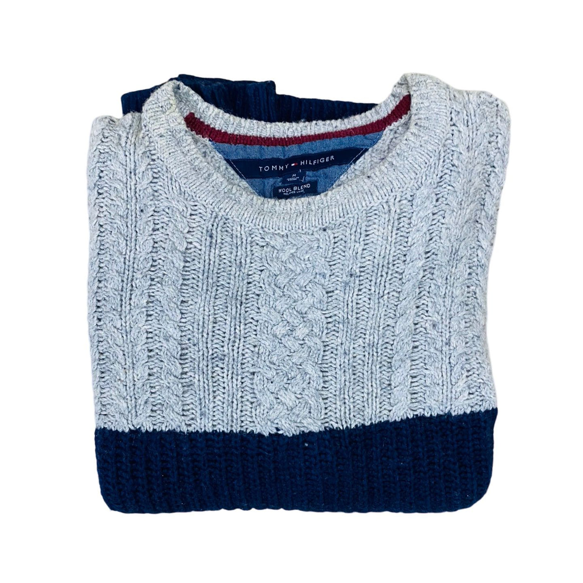 Tommy Hilfiger Wool Blend Colorblock Knit Sweater | Medium