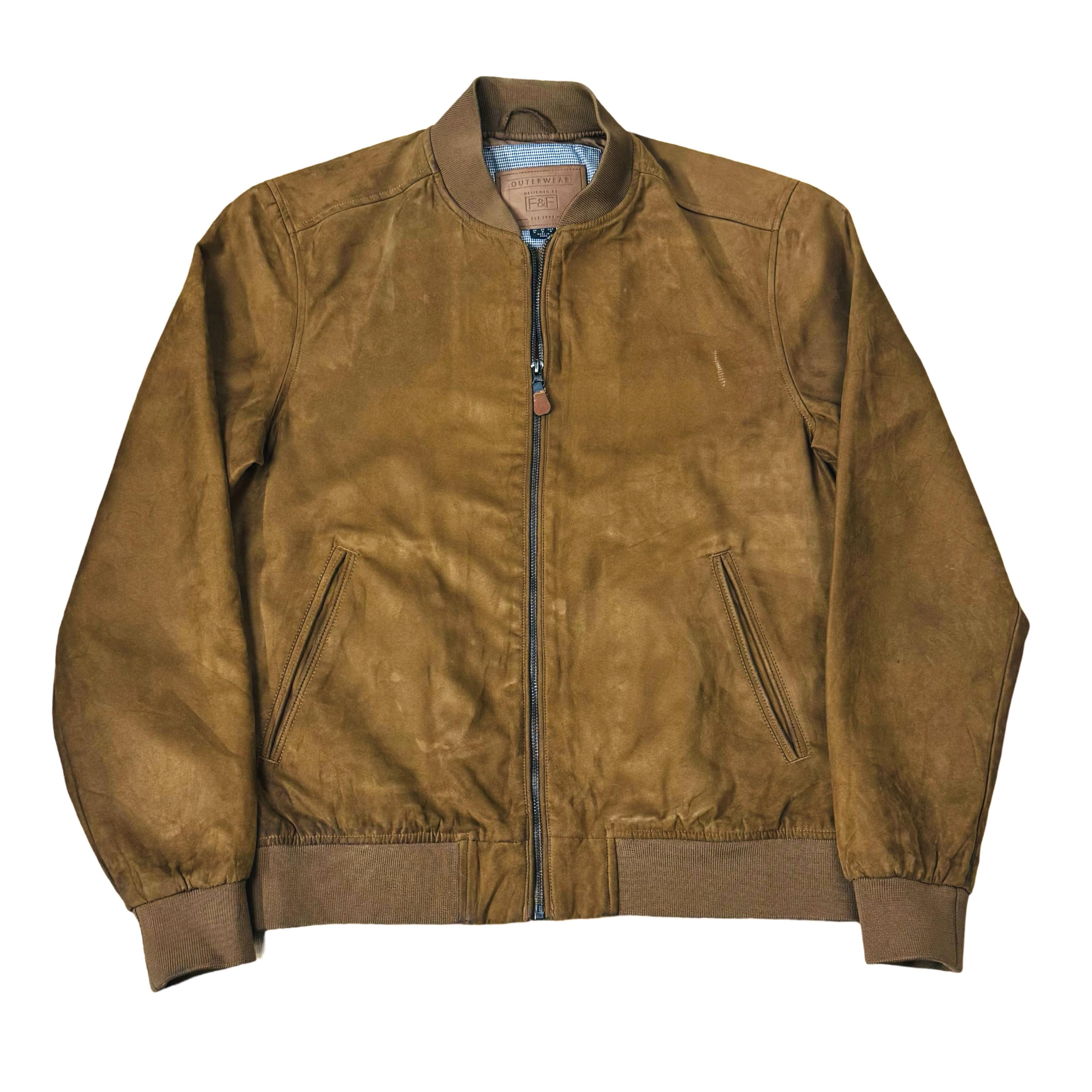 F&F Brown Sueded Bomber Jacket | Medium