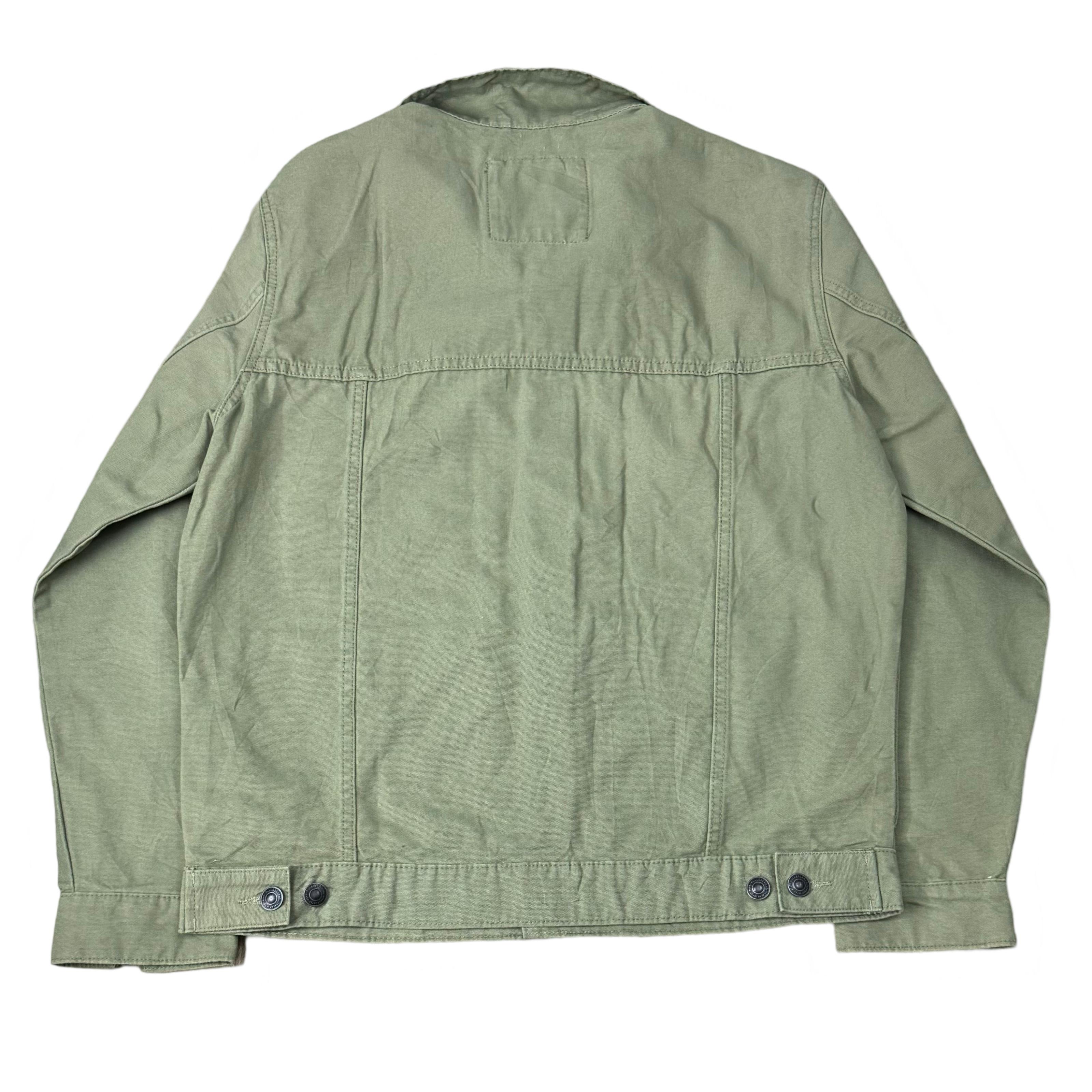 Pull & Bear Olive Green Trucker Jacket | Large