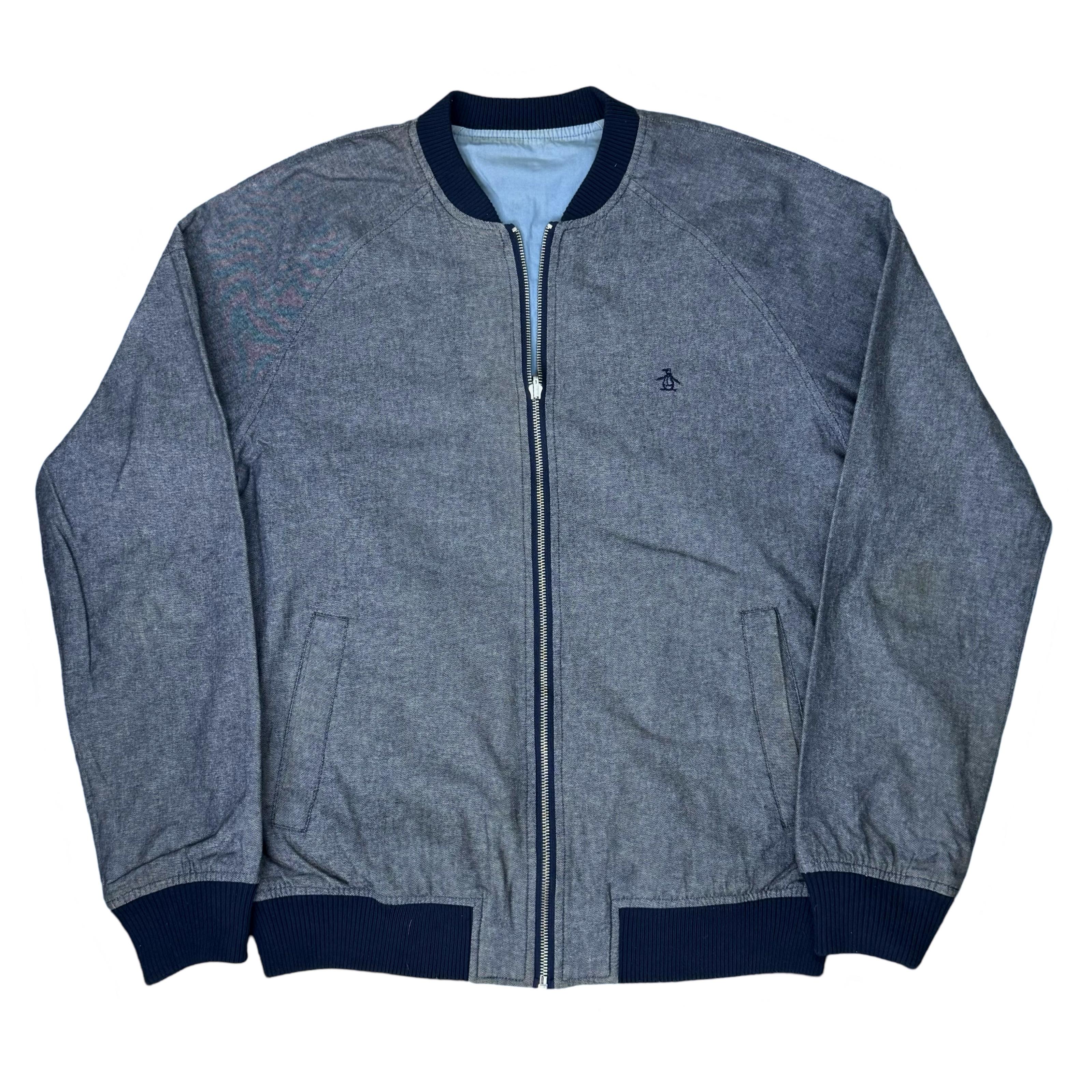 Penguin Denim Chambray Bomber Jacket | Small