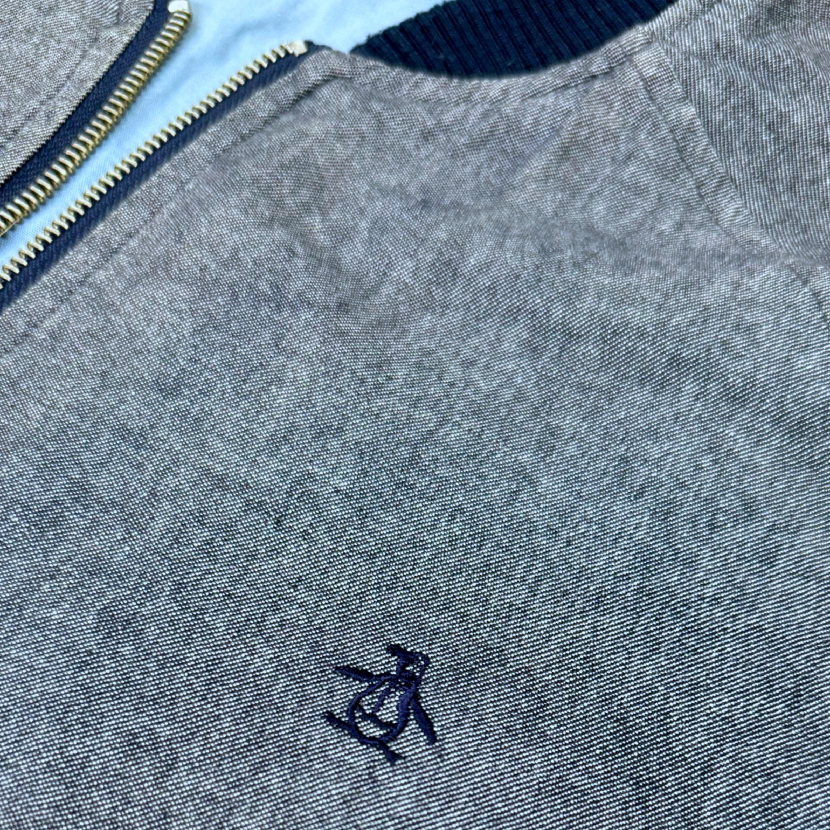 Penguin Denim Chambray Bomber Jacket | Small
