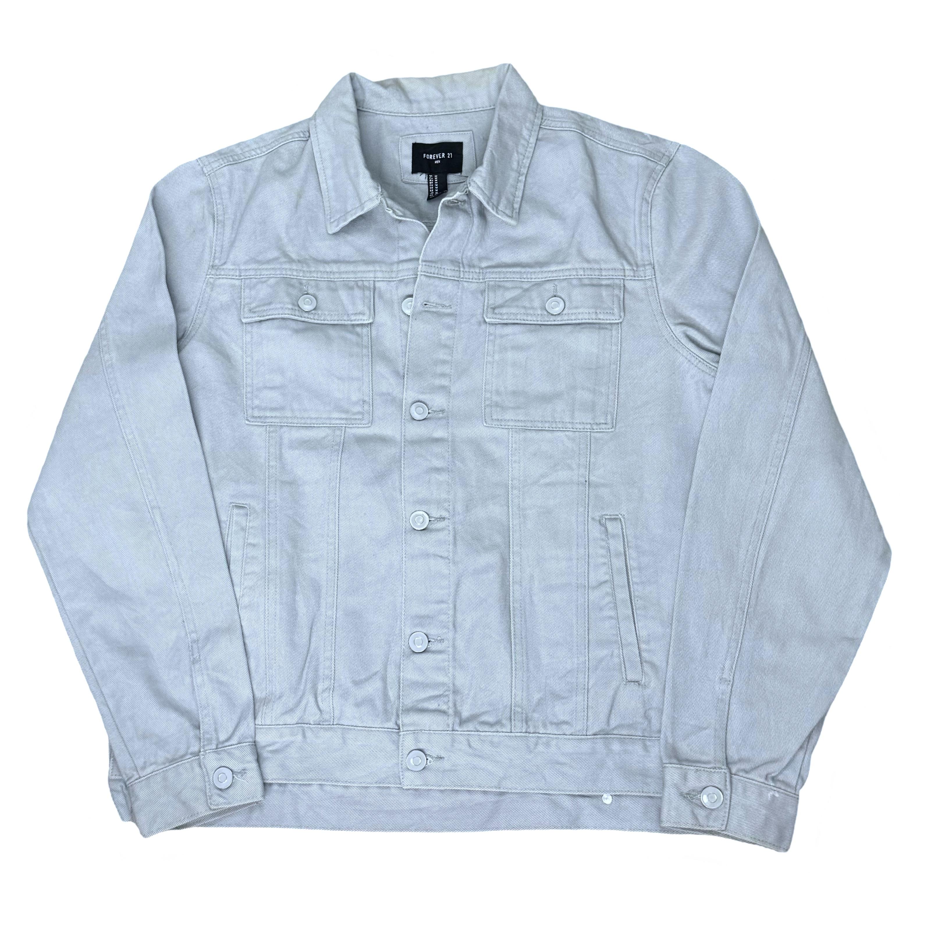 Forever 21 Man Ice Wash Denim Trucker Jacket | Medium