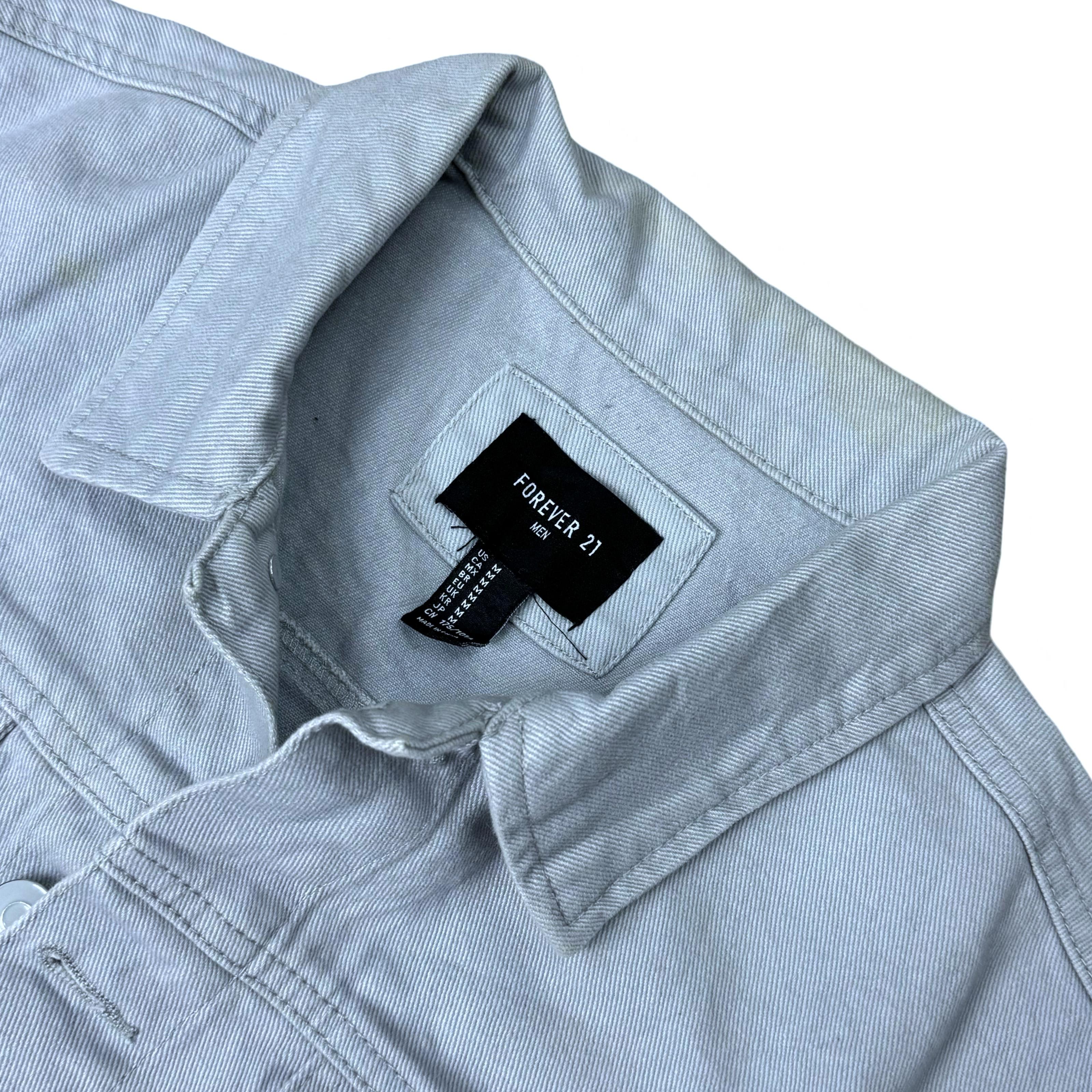 Forever 21 Man Ice Wash Denim Trucker Jacket | Medium