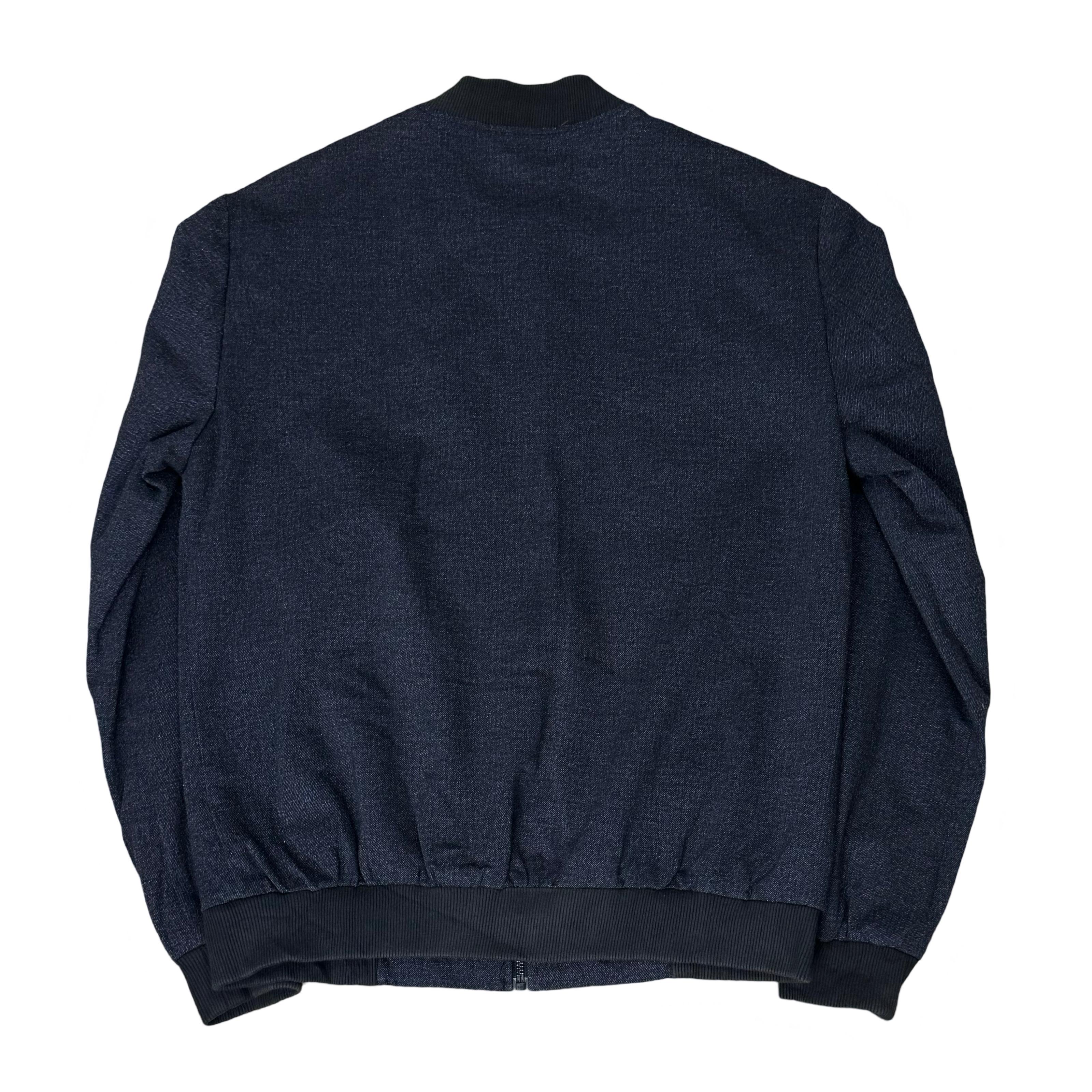 Topman Blue-Grey Textured Bomber Jacket | Medium
