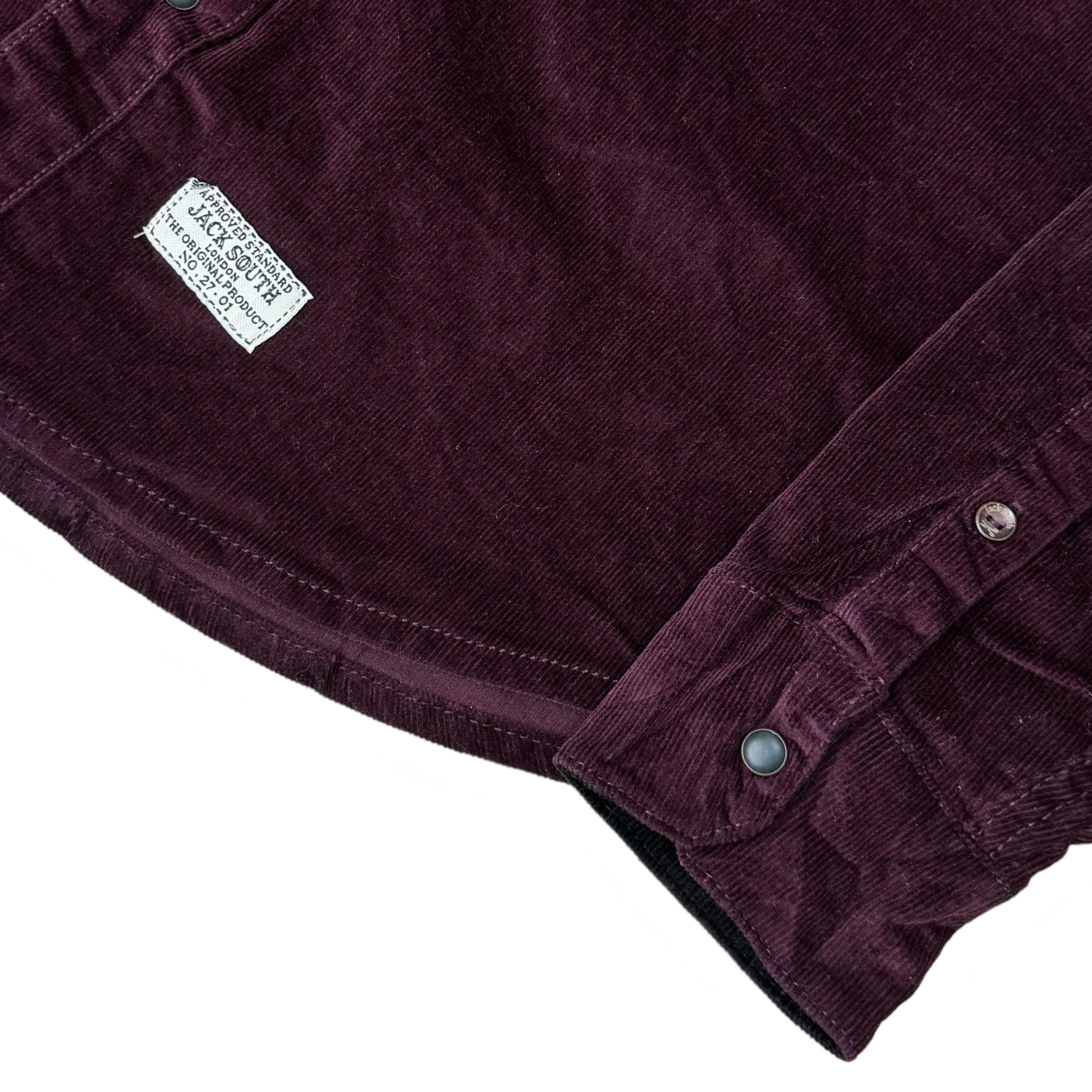 Jack South London Maroon Corduroy Overshirt | Large