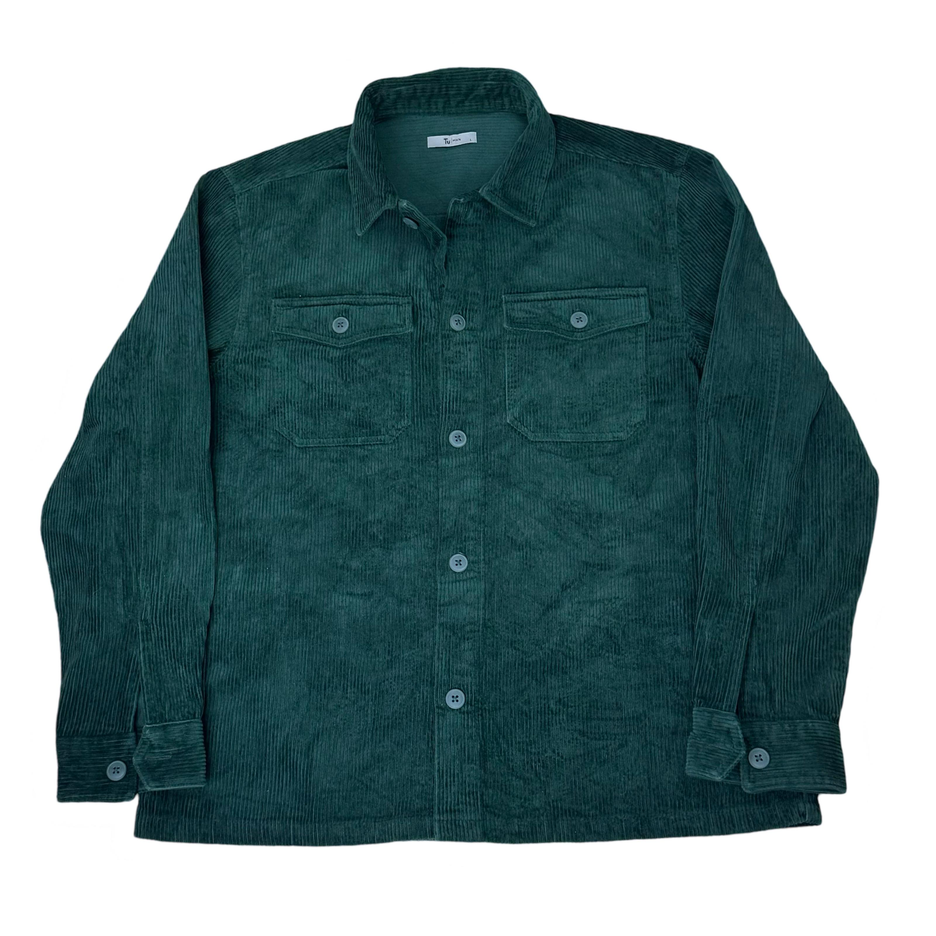 TU Man Forest Green Corduroy Overshirt | Large