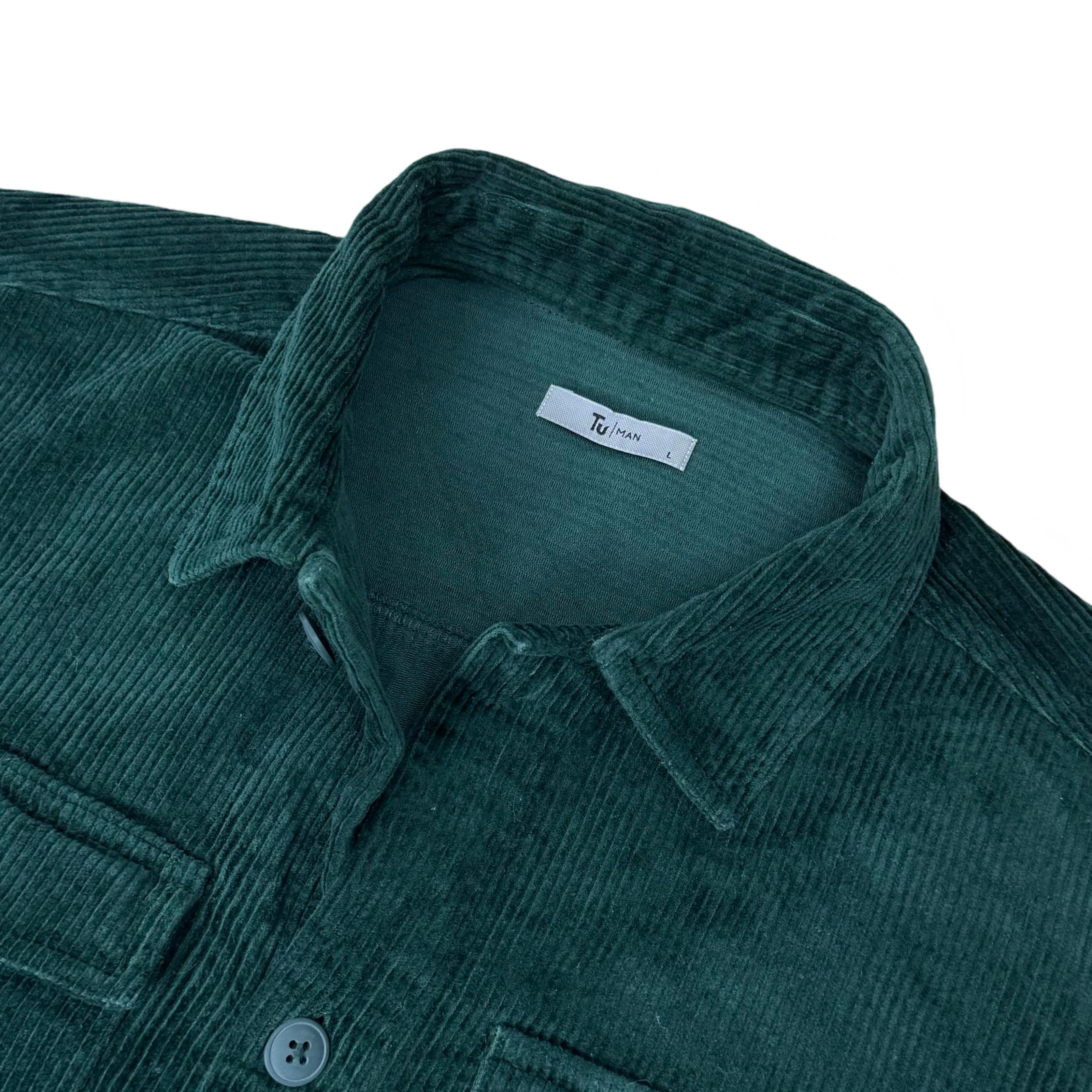 TU Man Forest Green Corduroy Overshirt | Large