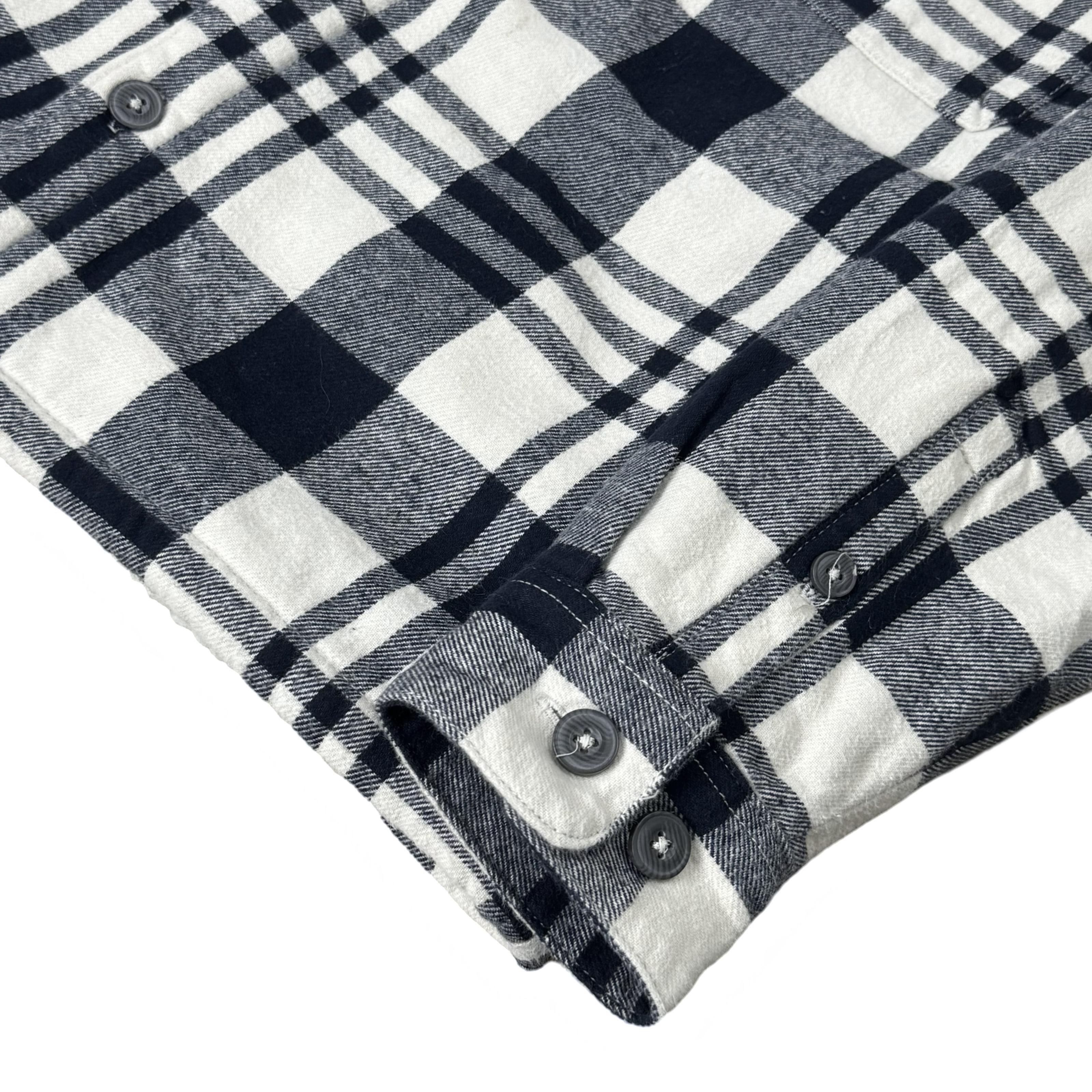 F&F Off-White/Blue Check Winter Overshirt with Faux Shearling Lining | Small