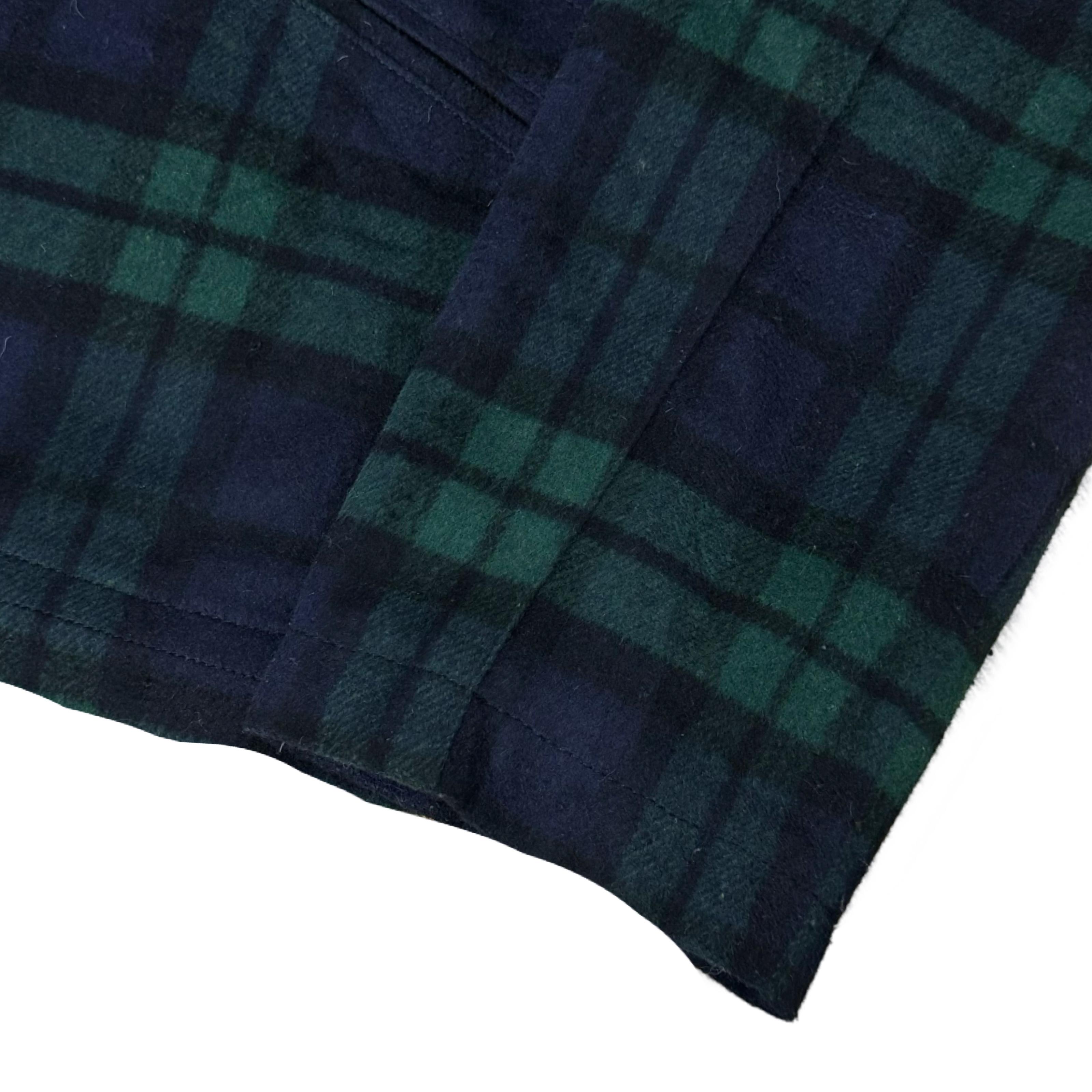 French Connection Blue/Green Check Wool Blend Winter Jacket | Large
