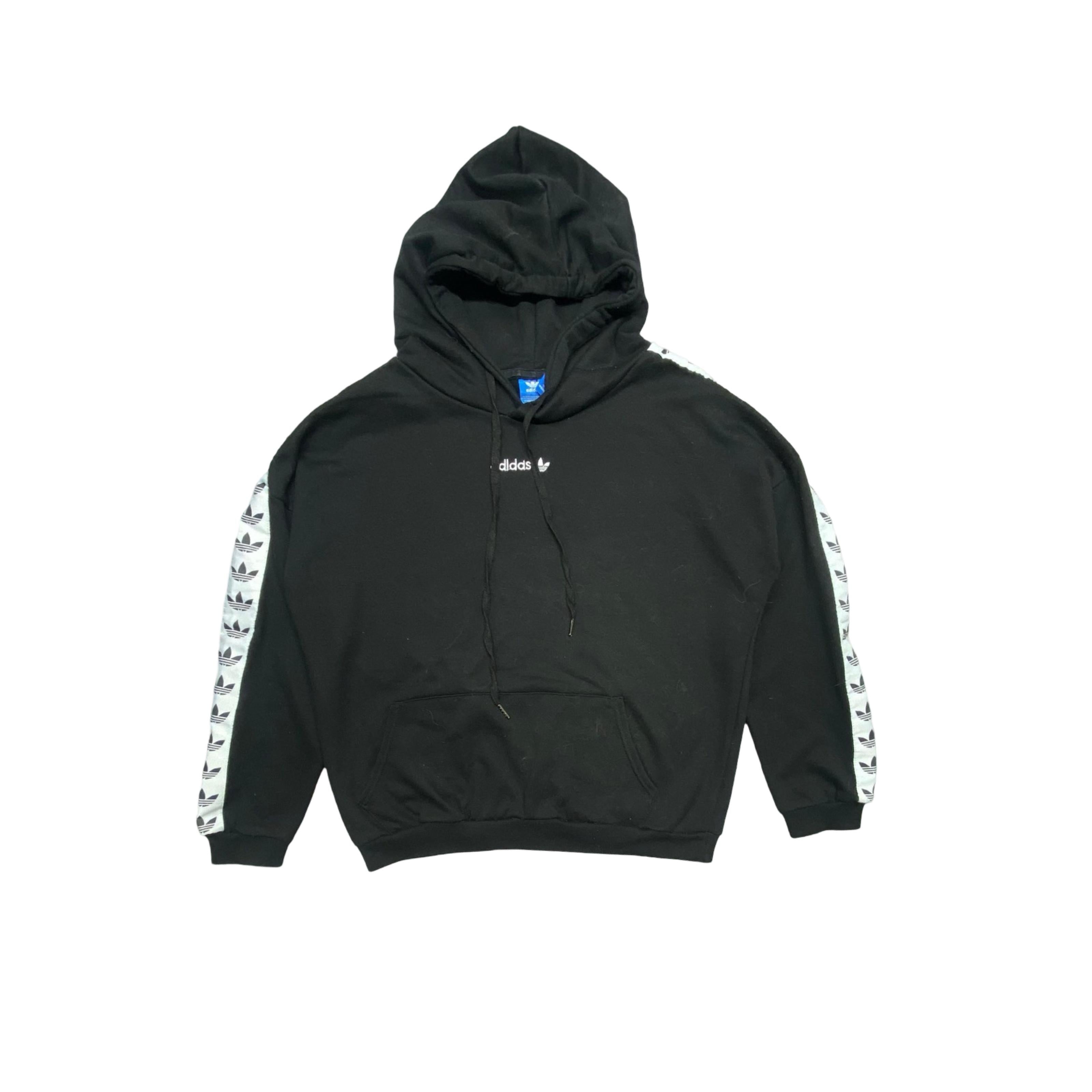 Adidas Originals Black Hoodie with Iconic Trefoil Branding | Medium