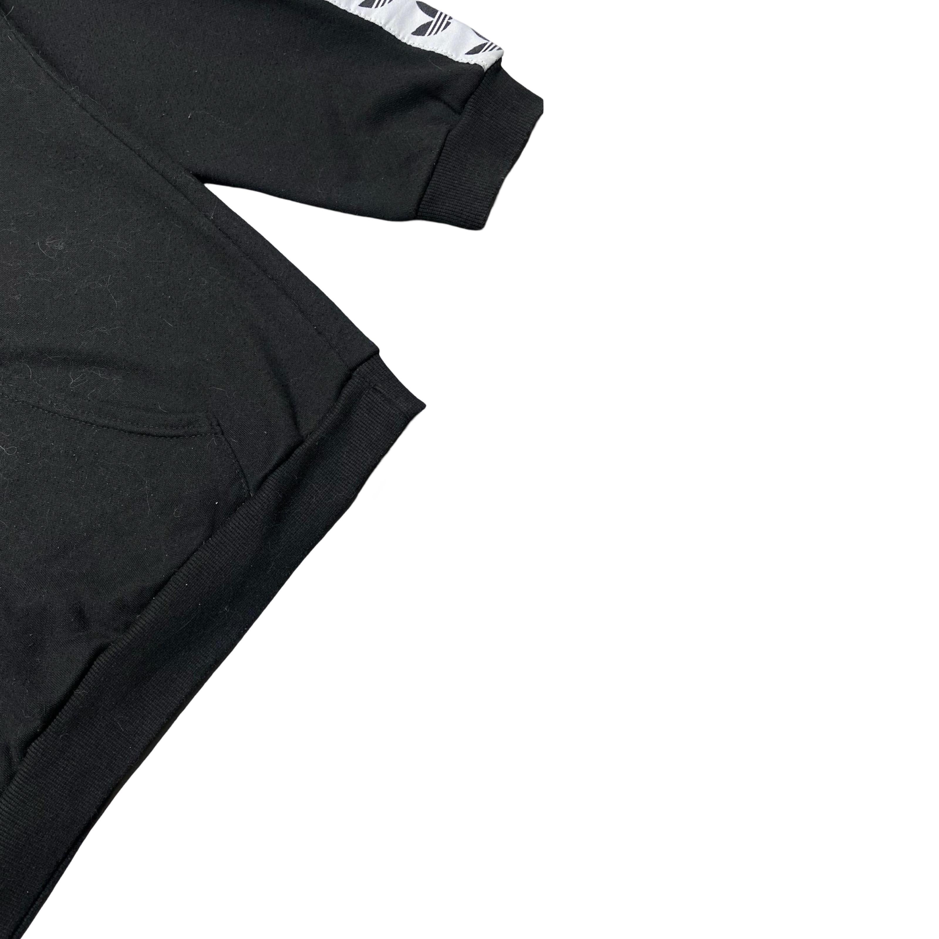 Adidas Originals Black Hoodie with Iconic Trefoil Branding | Medium